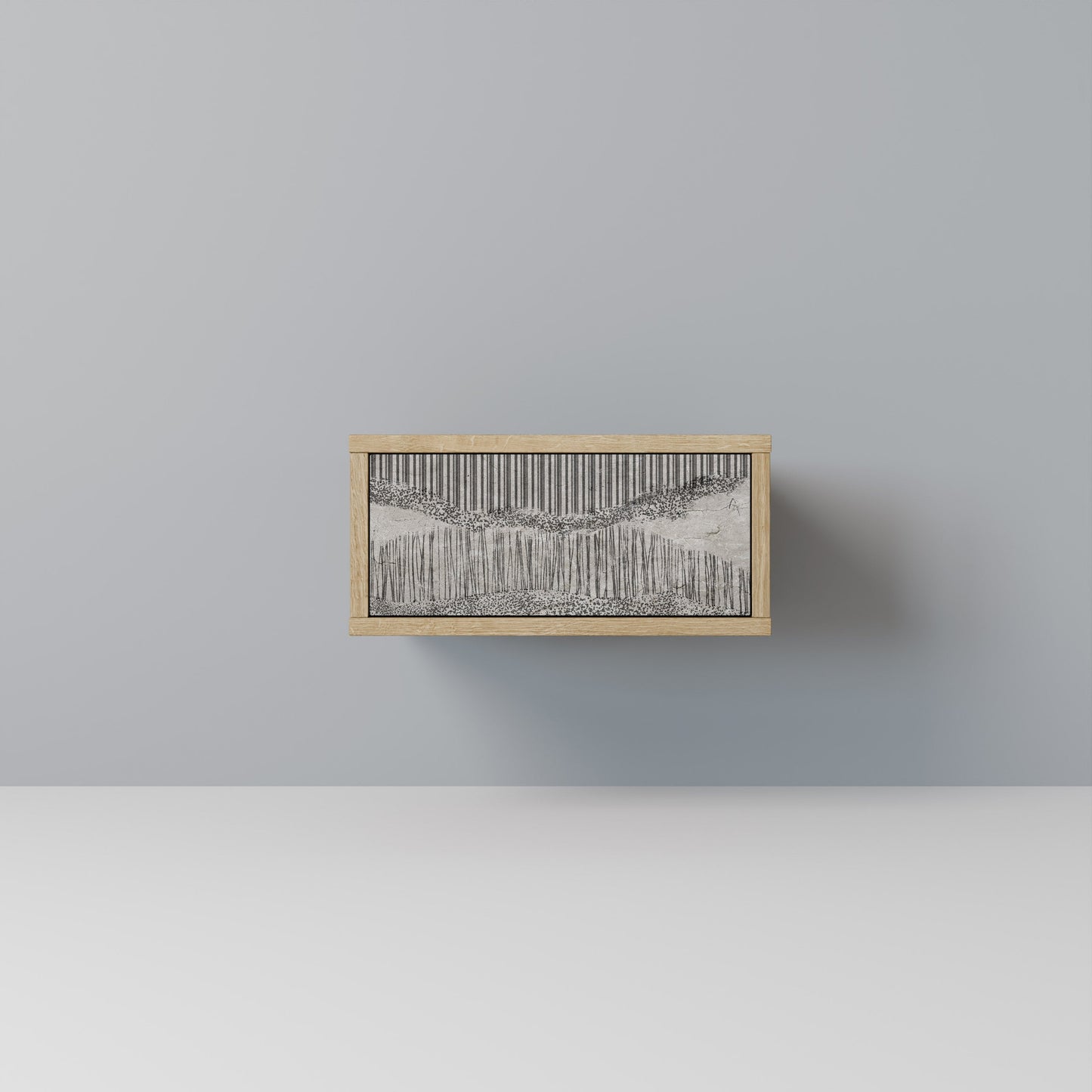 Comodino GRAIN LINES in effetto rovere