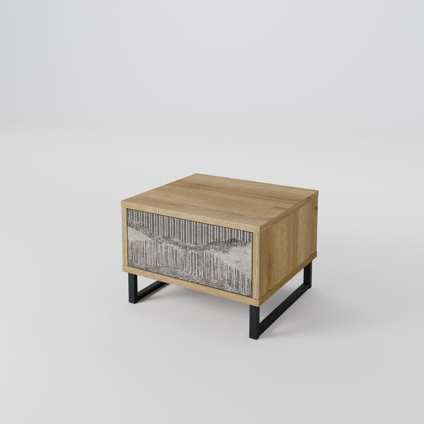 Comodino GRAIN LINES in effetto rovere