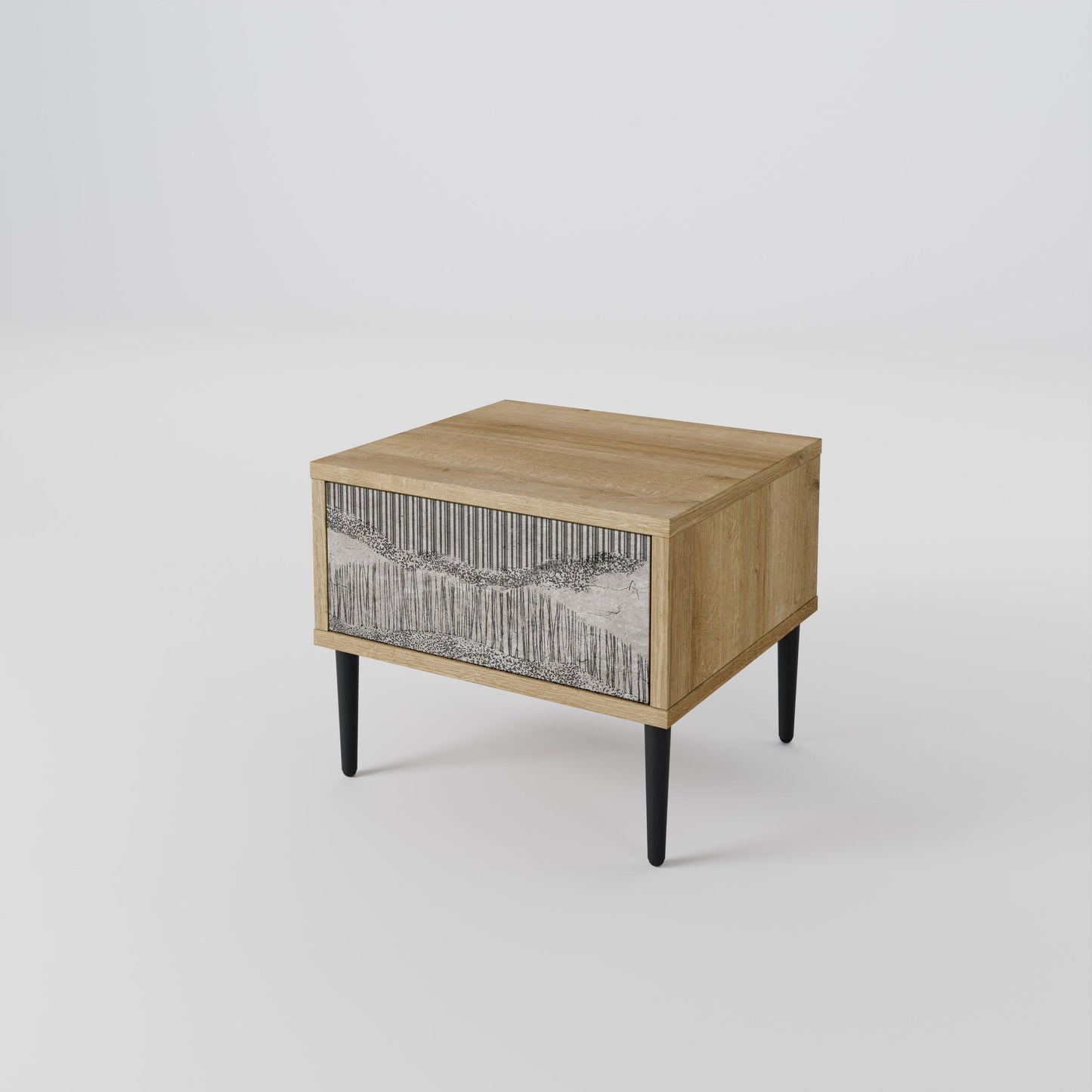 Comodino GRAIN LINES in effetto rovere