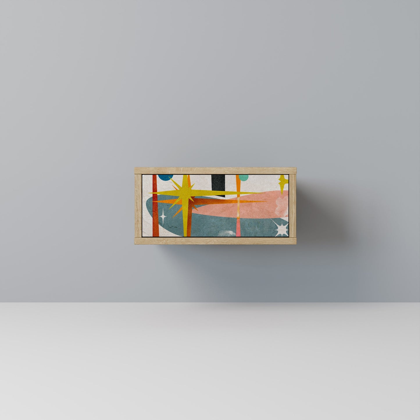 Comodino INTERSTELLAR VIBES in effetto rovere