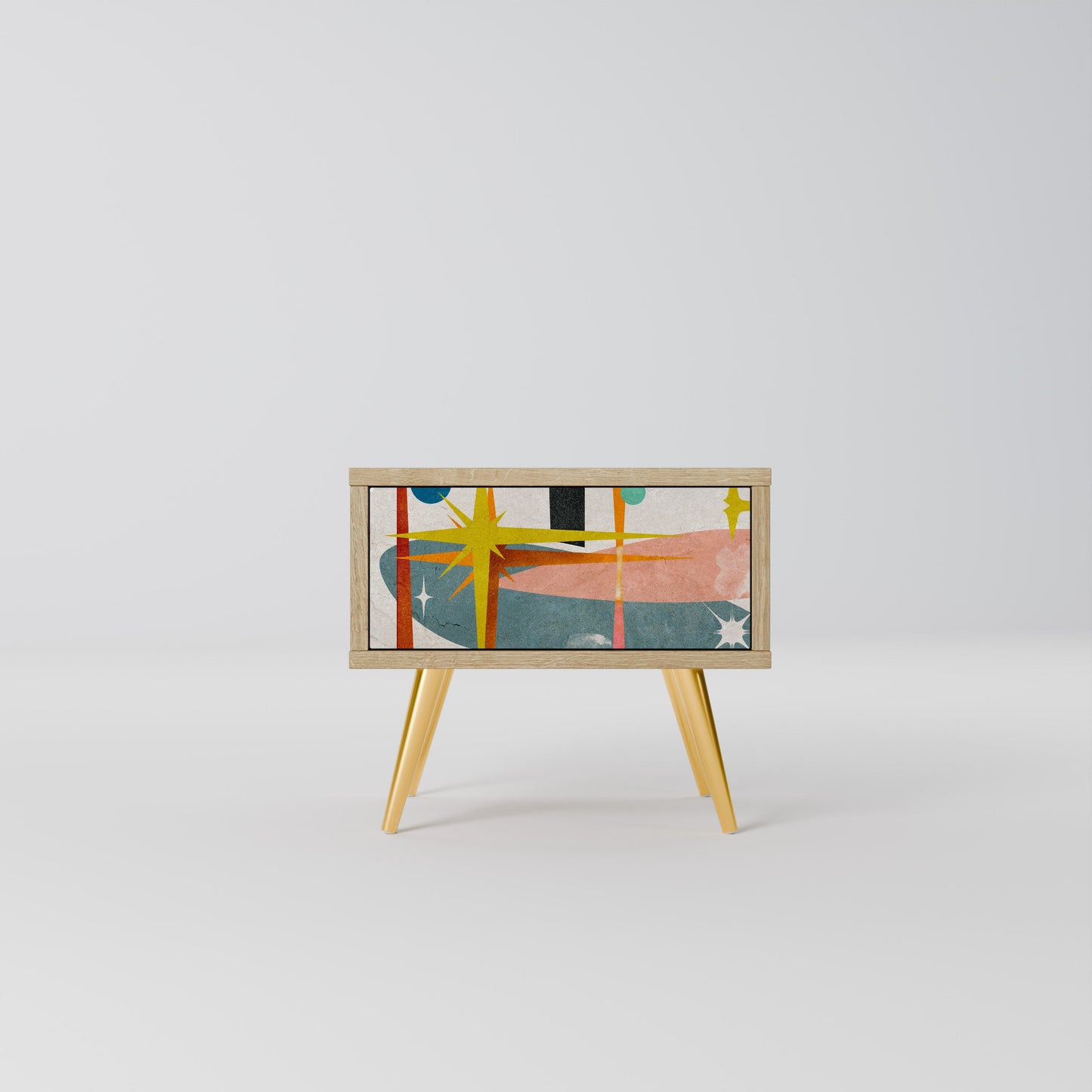 Comodino INTERSTELLAR VIBES in effetto rovere