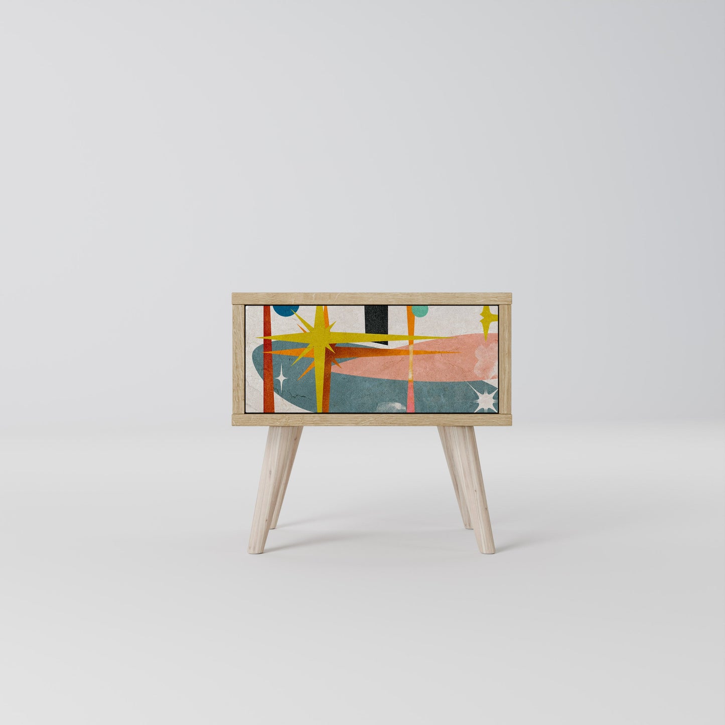 Comodino INTERSTELLAR VIBES in effetto rovere