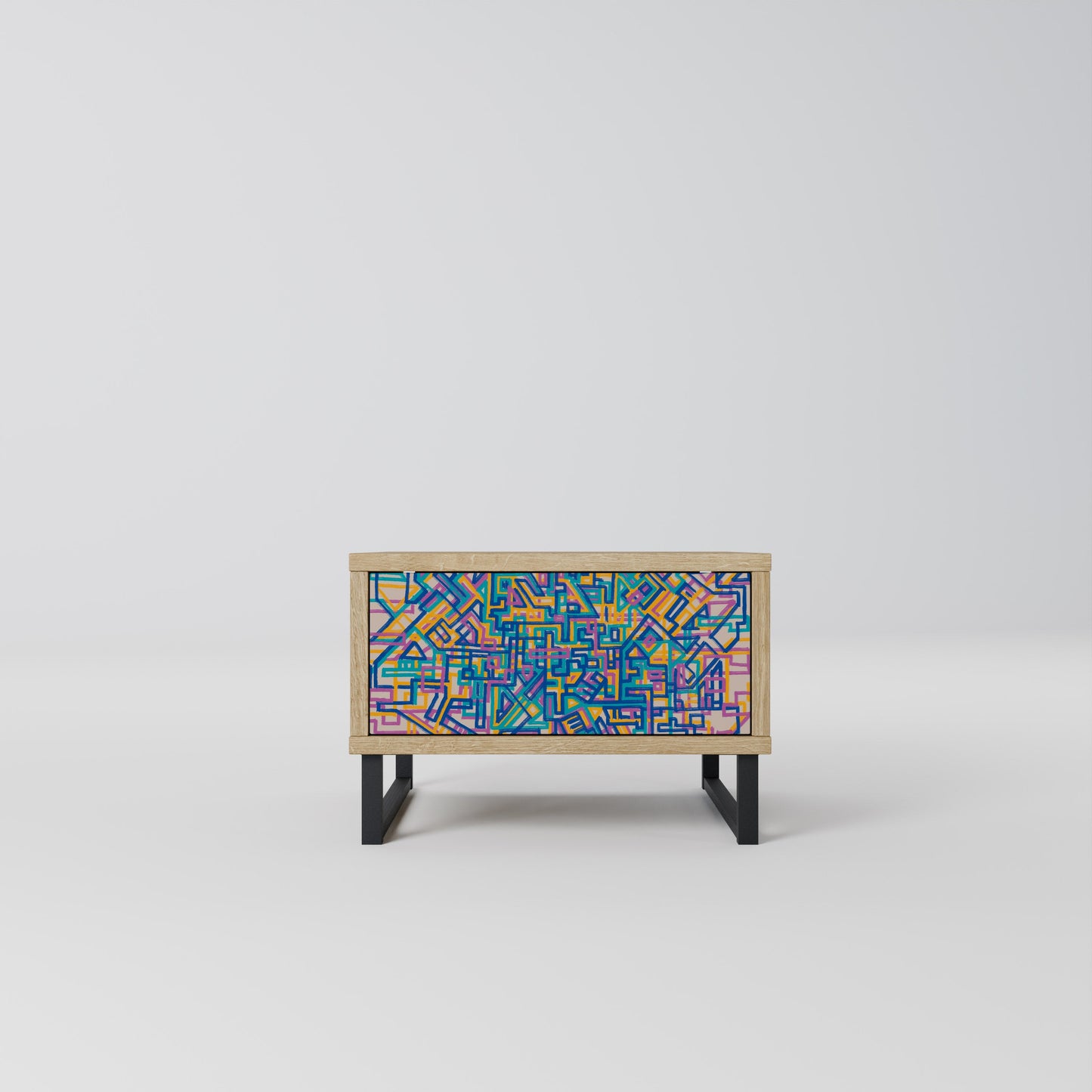 MEMORIES MAP Nightstand in Oak Effect