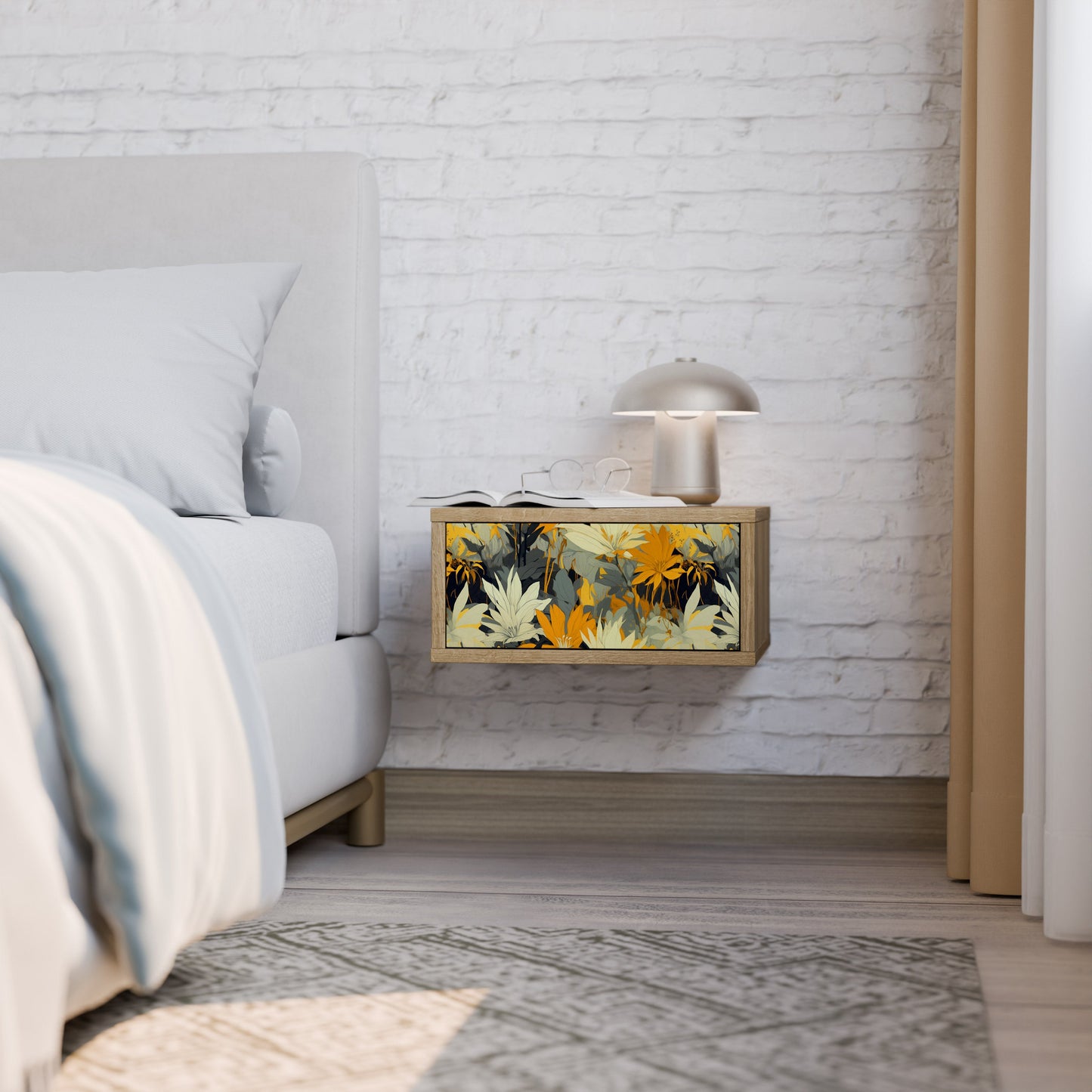 Comodino SUNKISSED LILY in effetto rovere
