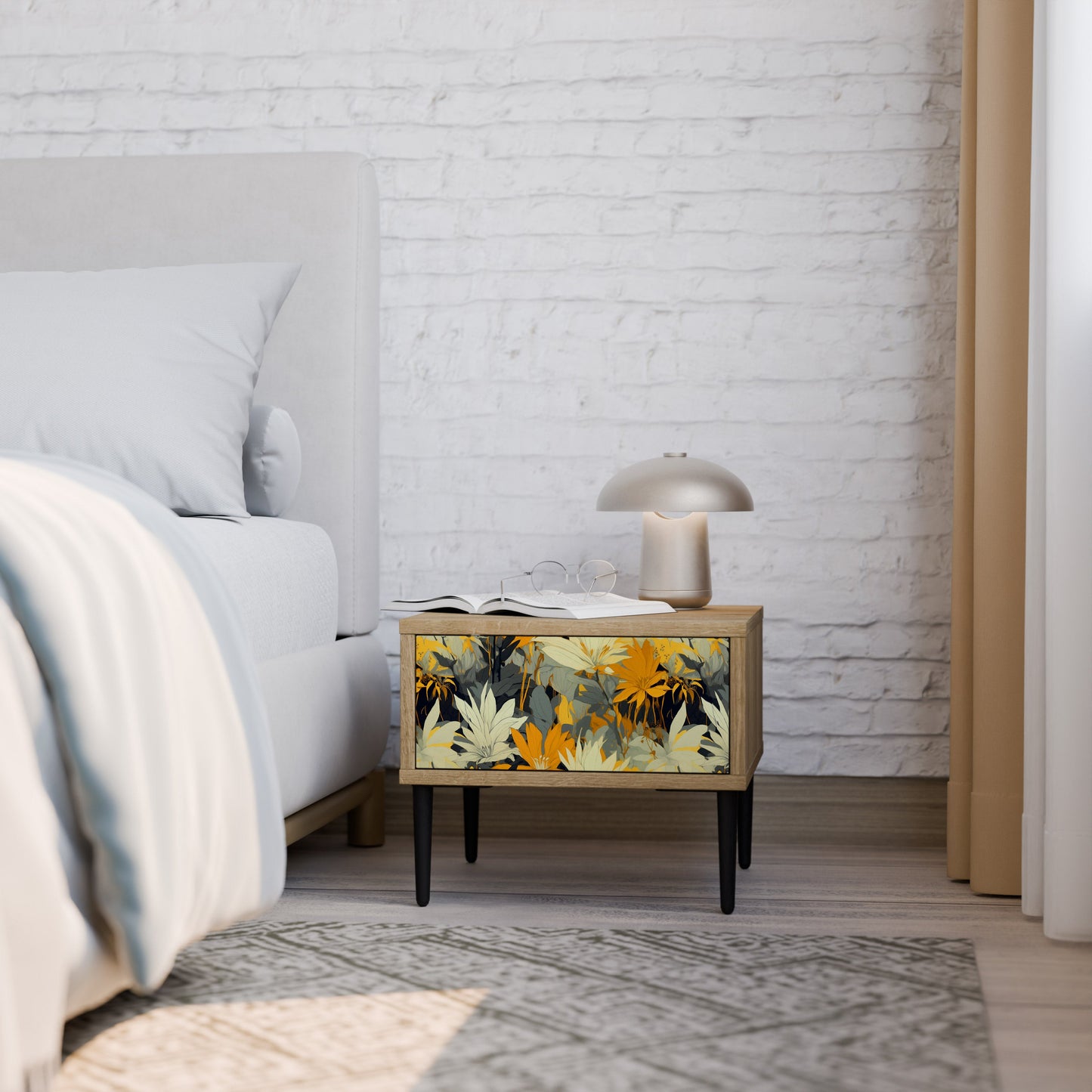 Comodino SUNKISSED LILY in effetto rovere