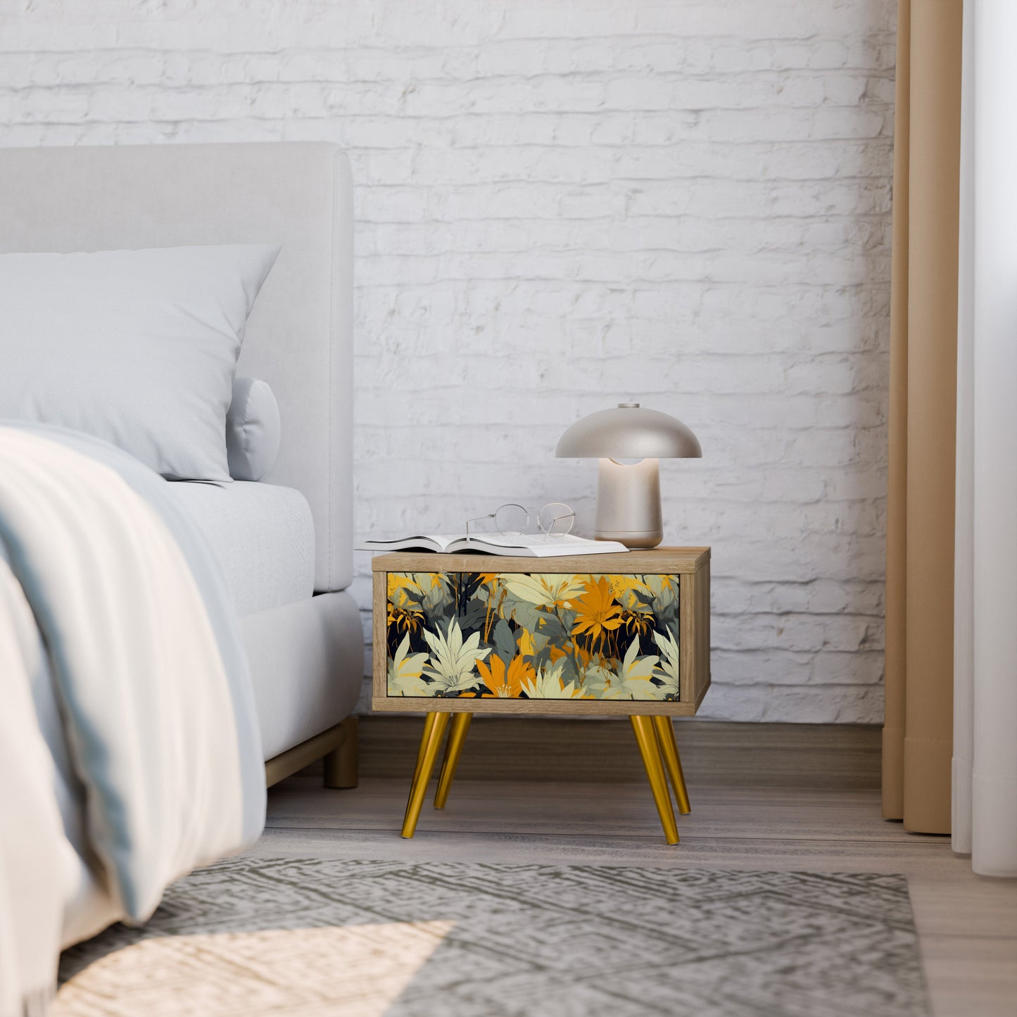 Comodino SUNKISSED LILY in effetto rovere
