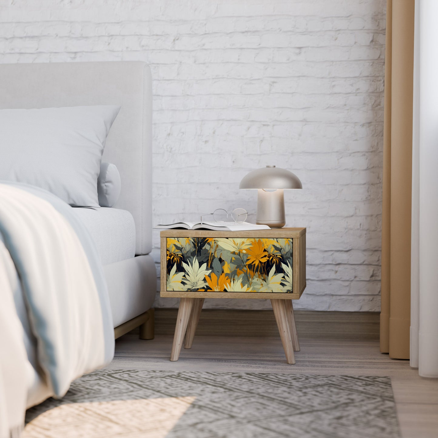 Comodino SUNKISSED LILY in effetto rovere