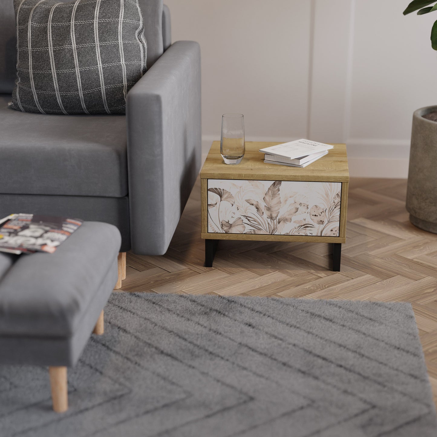 Comodino WILD TENDERNESS in effetto rovere