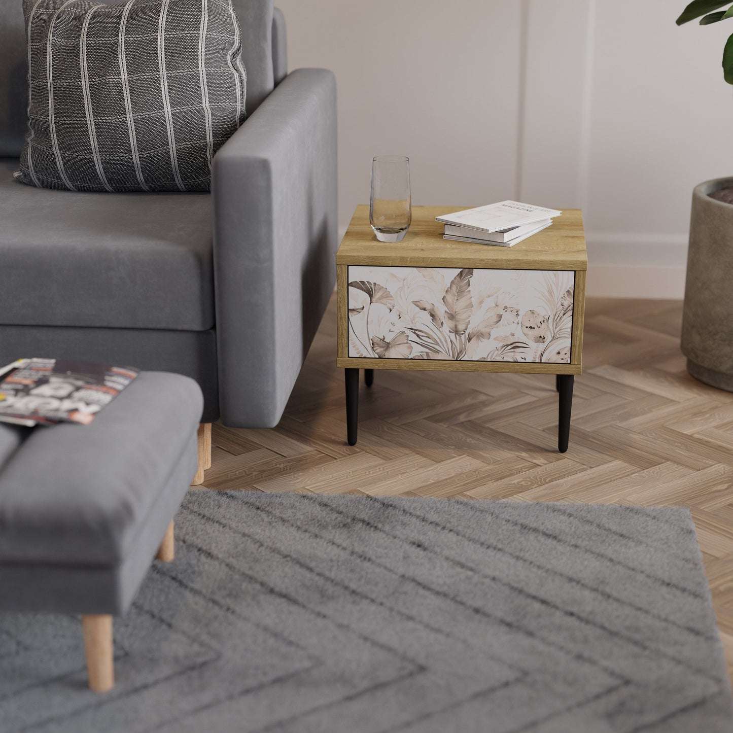 Comodino WILD TENDERNESS in effetto rovere