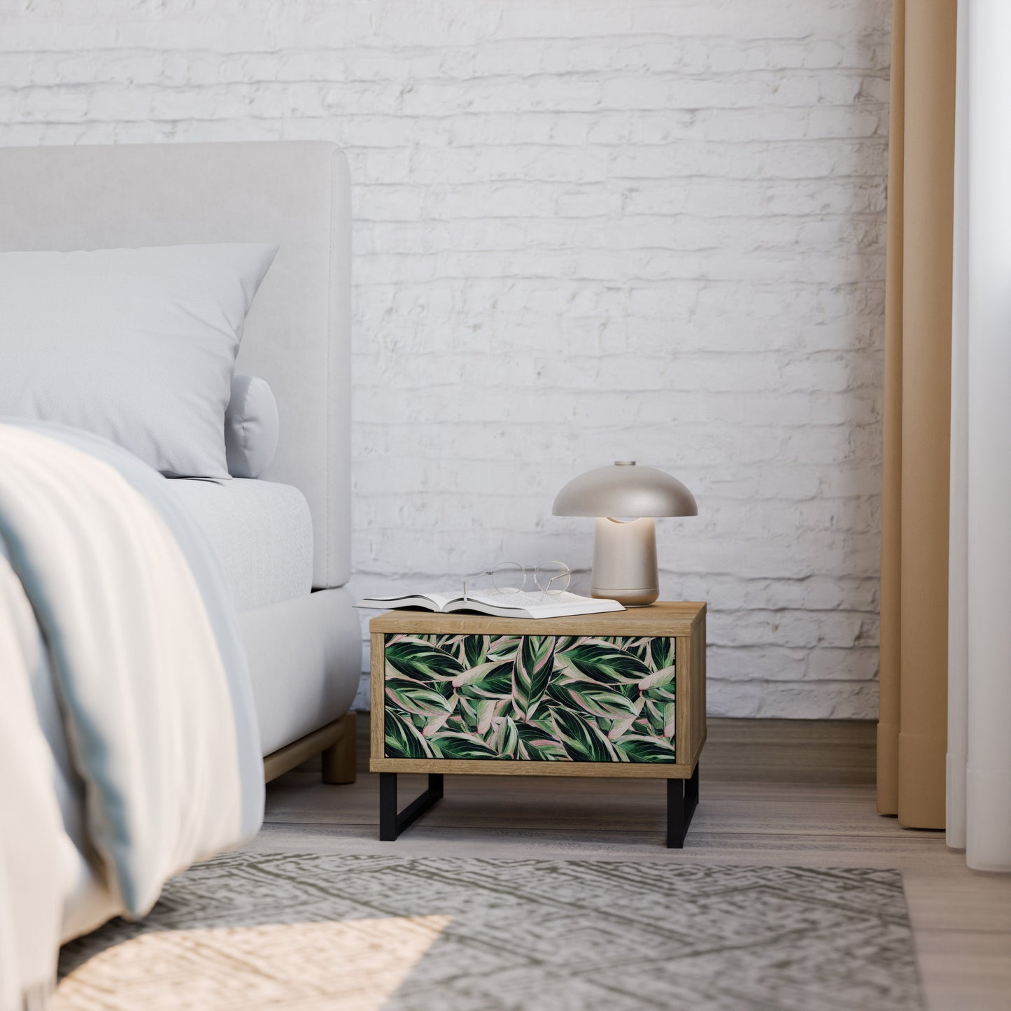 Comodino EERIE STROMANTHE in effetto rovere