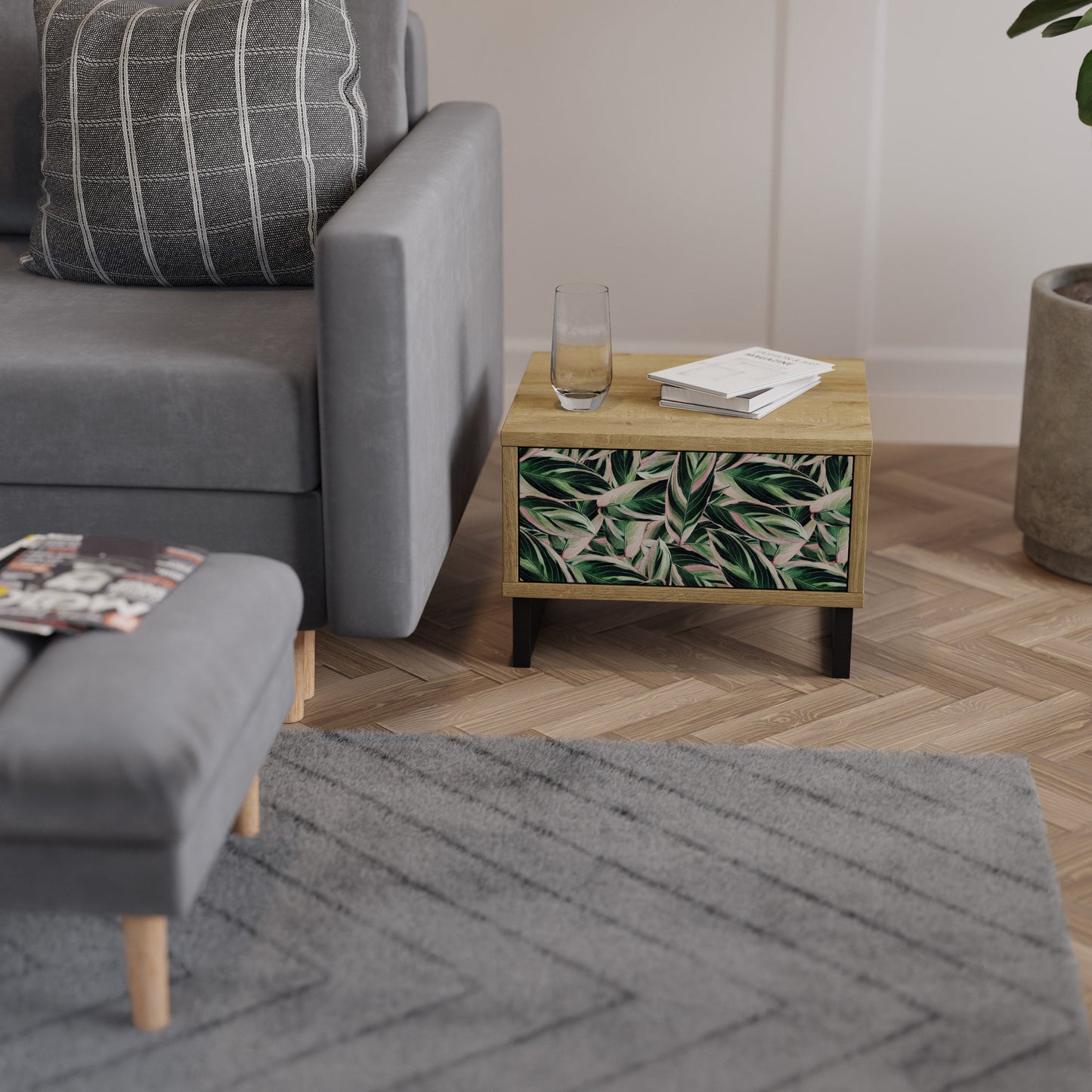 Comodino EERIE STROMANTHE in effetto rovere