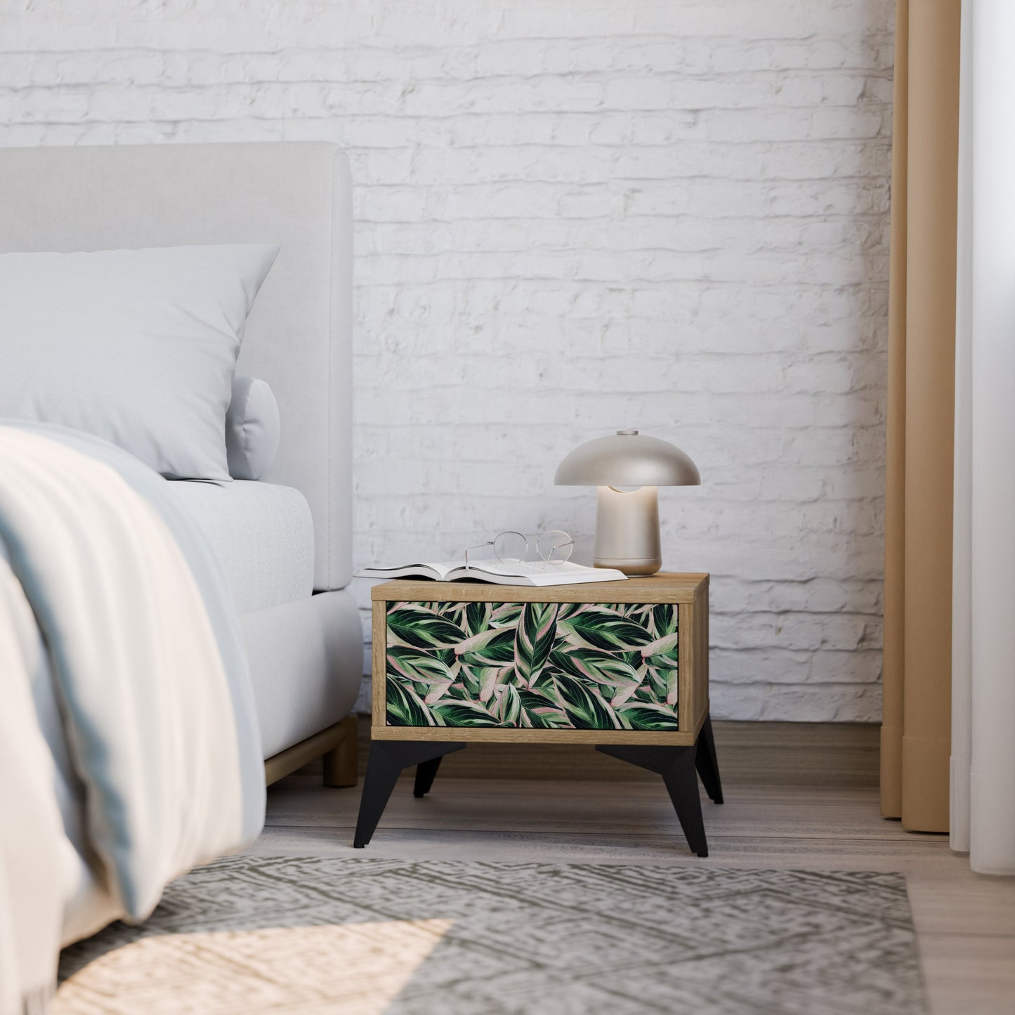 Comodino EERIE STROMANTHE in effetto rovere