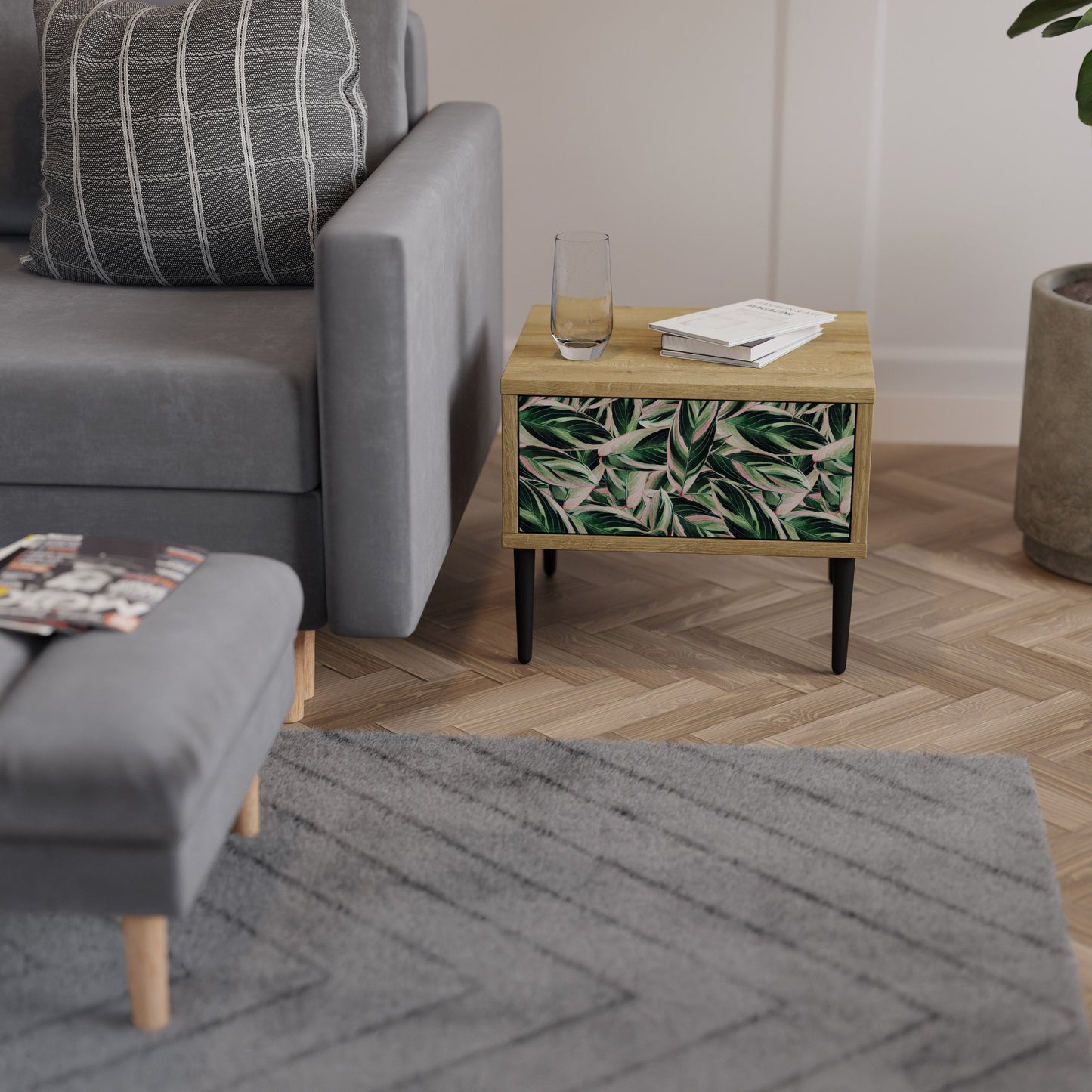 Comodino EERIE STROMANTHE in effetto rovere