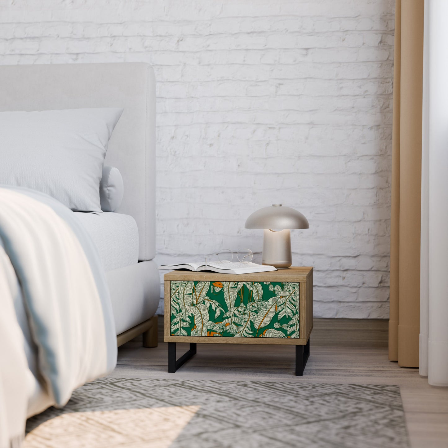 Comodino VERDANT PLEASURES in effetto rovere