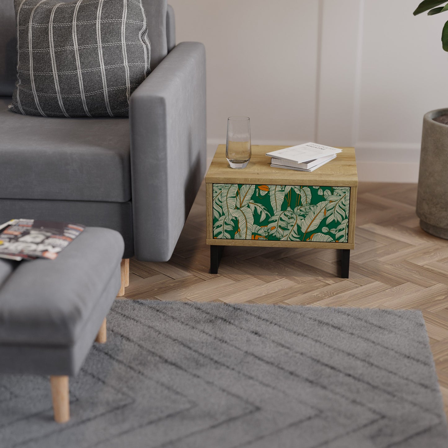Comodino VERDANT PLEASURES in effetto rovere