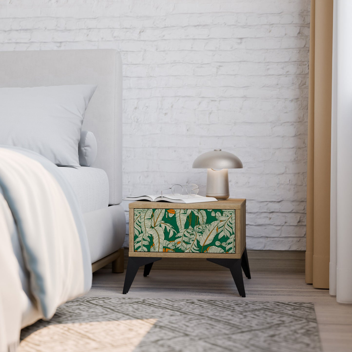 Comodino VERDANT PLEASURES in effetto rovere