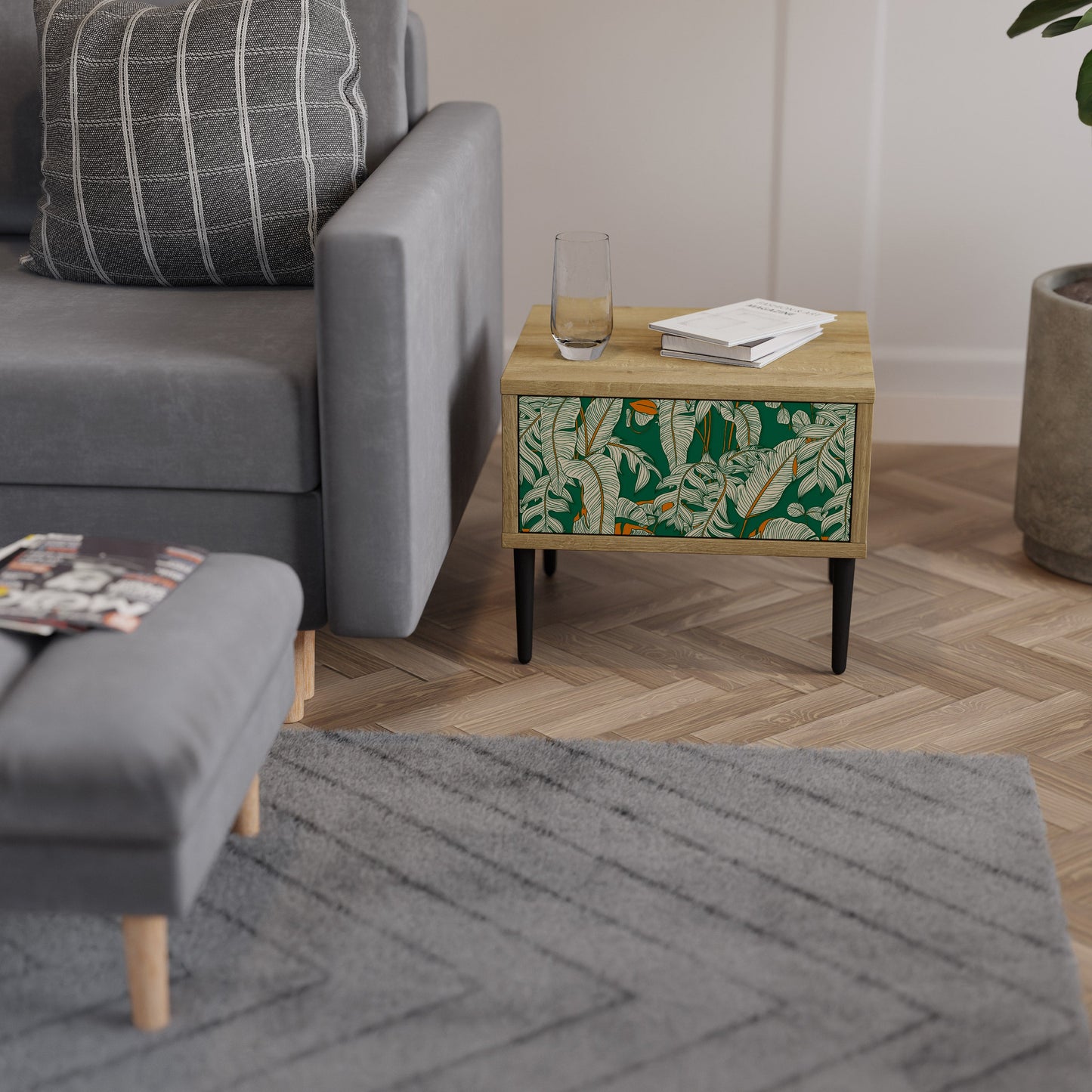 Comodino VERDANT PLEASURES in effetto rovere