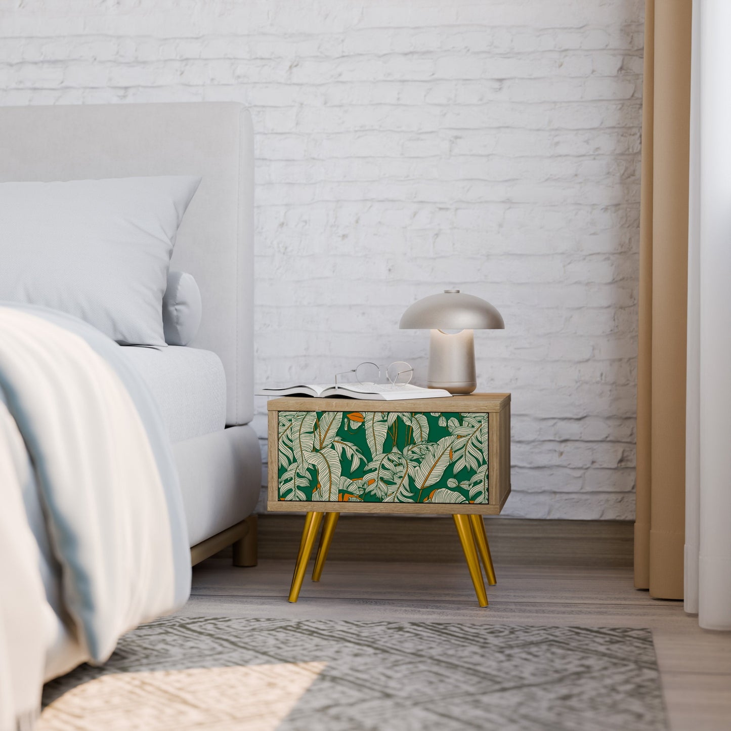 Comodino VERDANT PLEASURES in effetto rovere