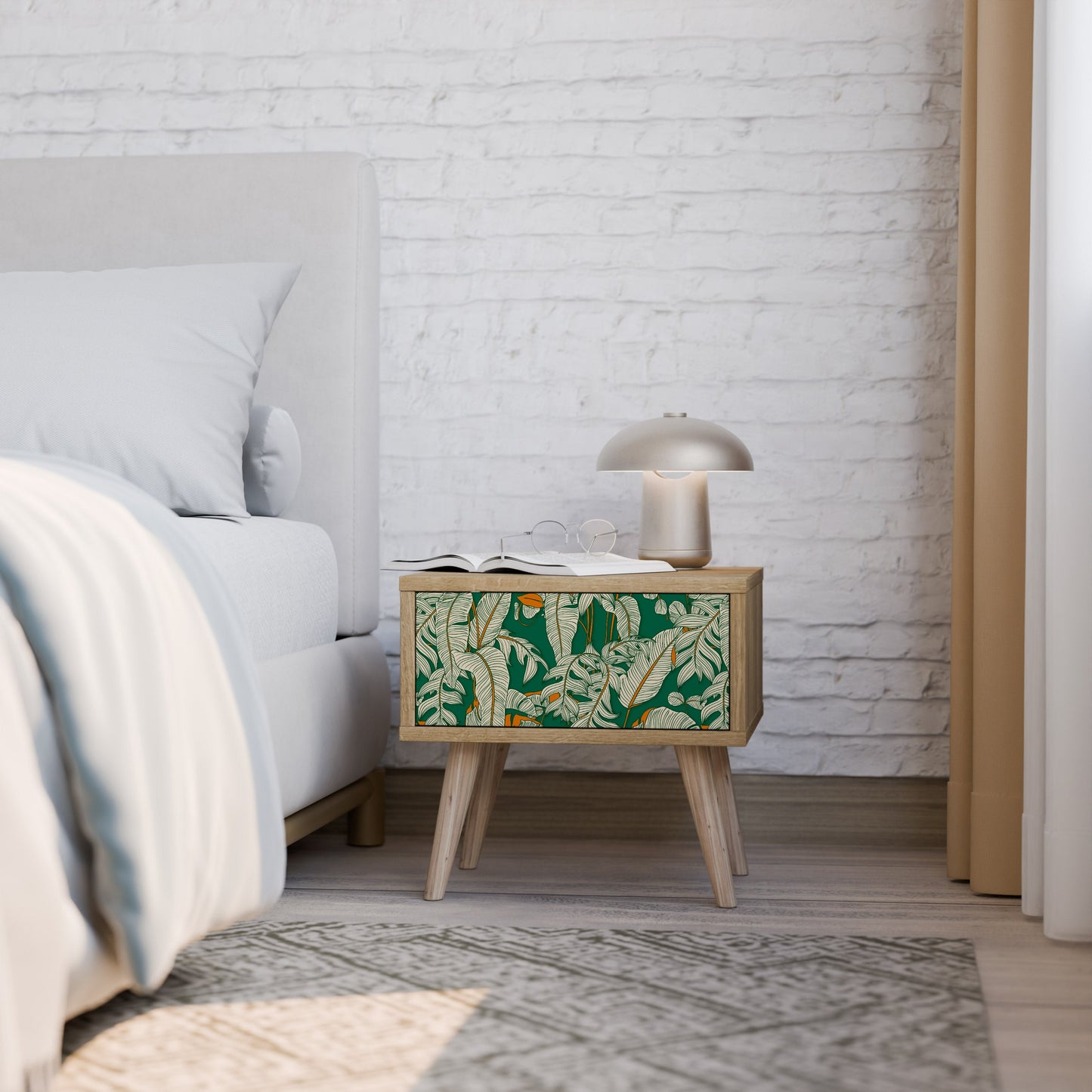 Comodino VERDANT PLEASURES in effetto rovere