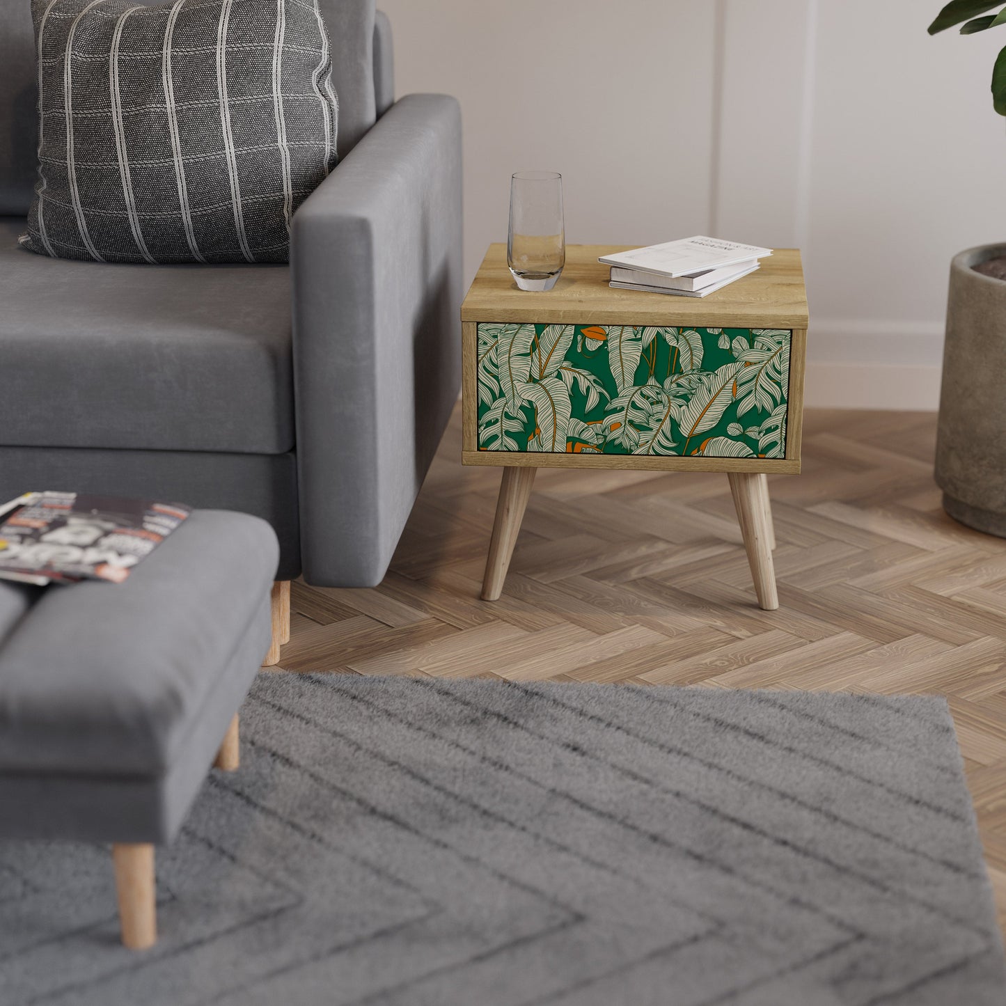 Comodino VERDANT PLEASURES in effetto rovere