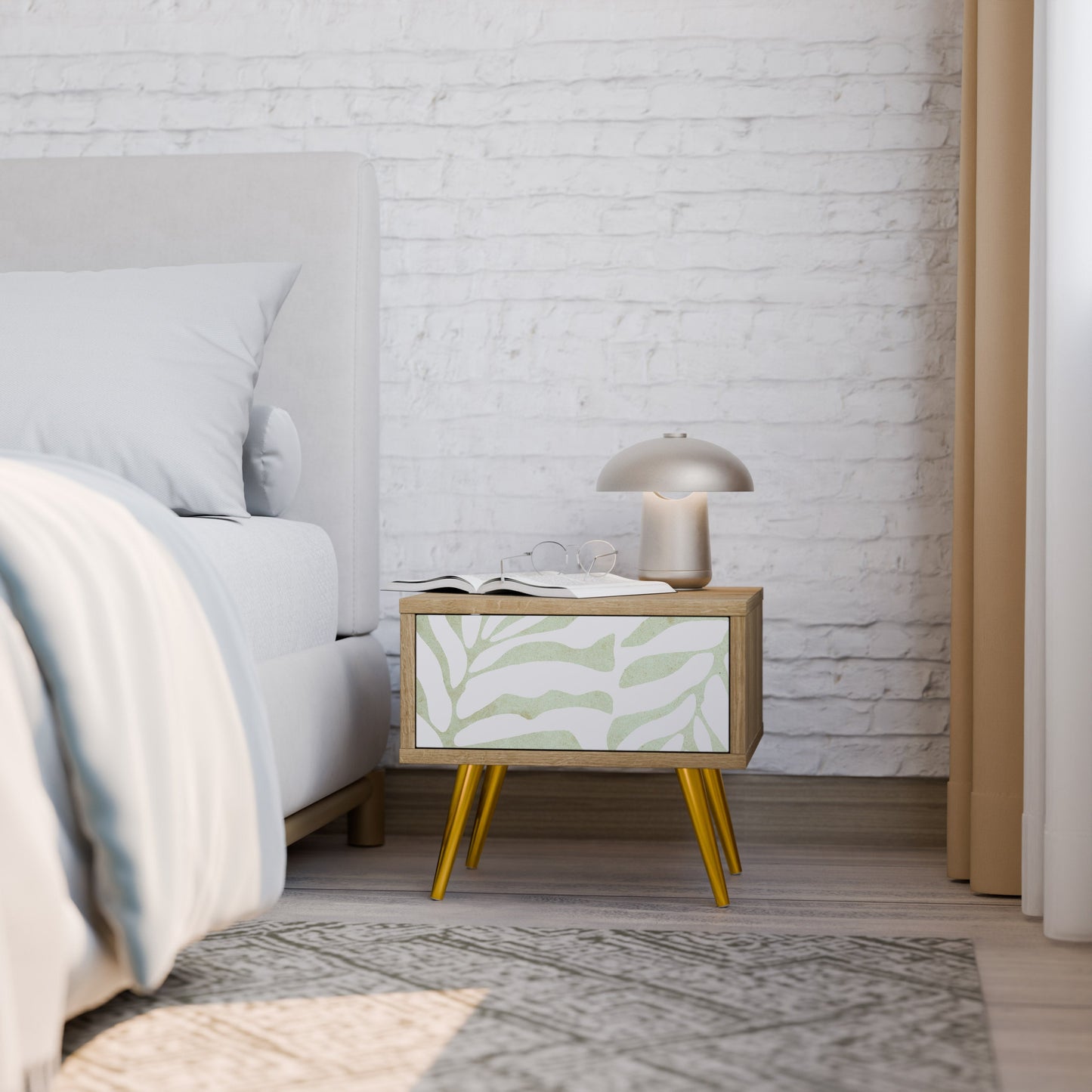 Comodino BOTANICAL SPARK in effetto rovere