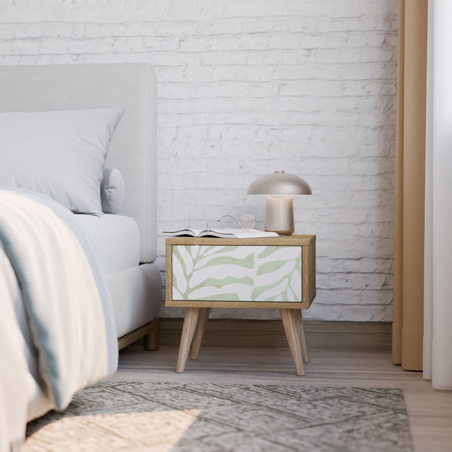 Comodino BOTANICAL SPARK in effetto rovere