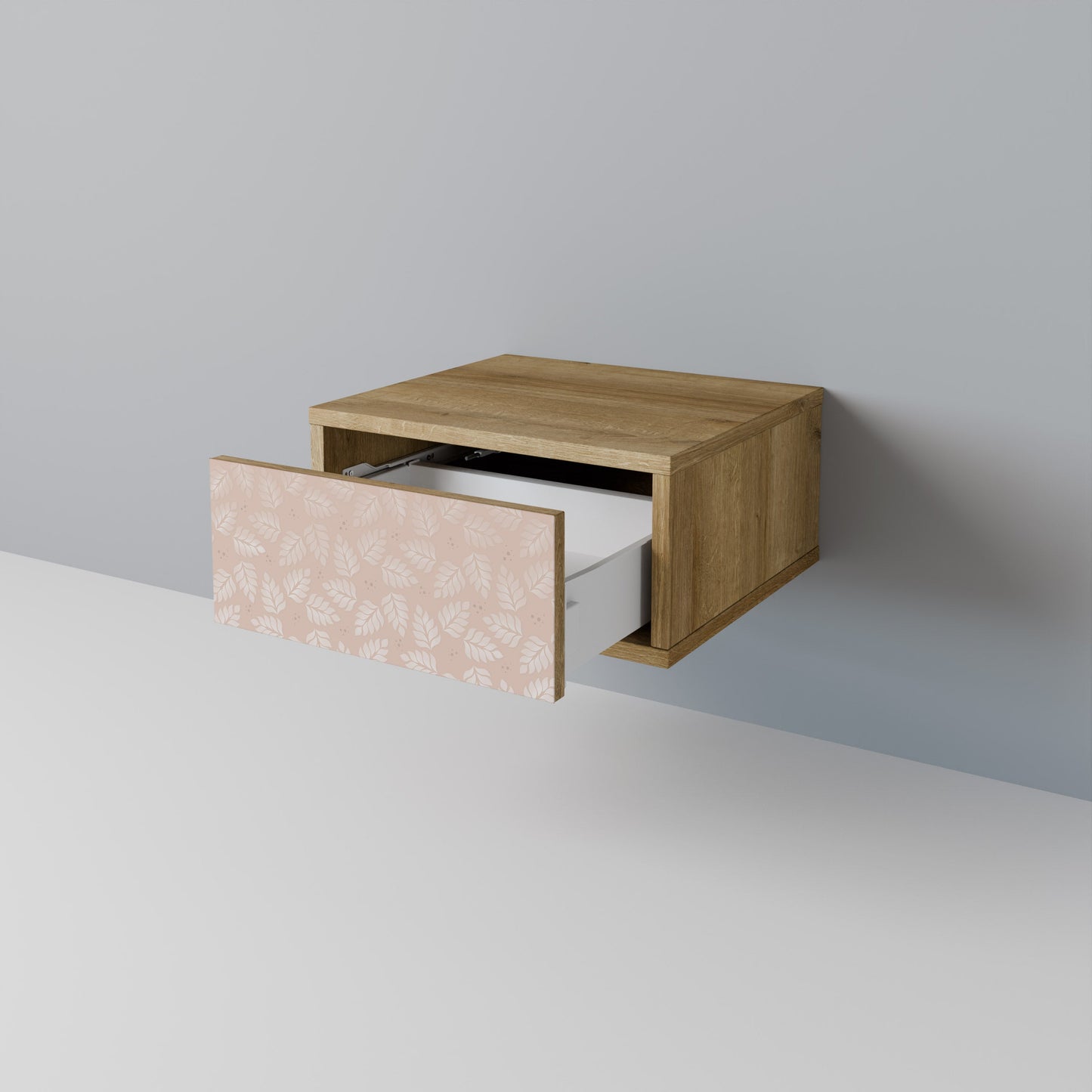Comodino LEAVES ON BEIGE effetto rovere
