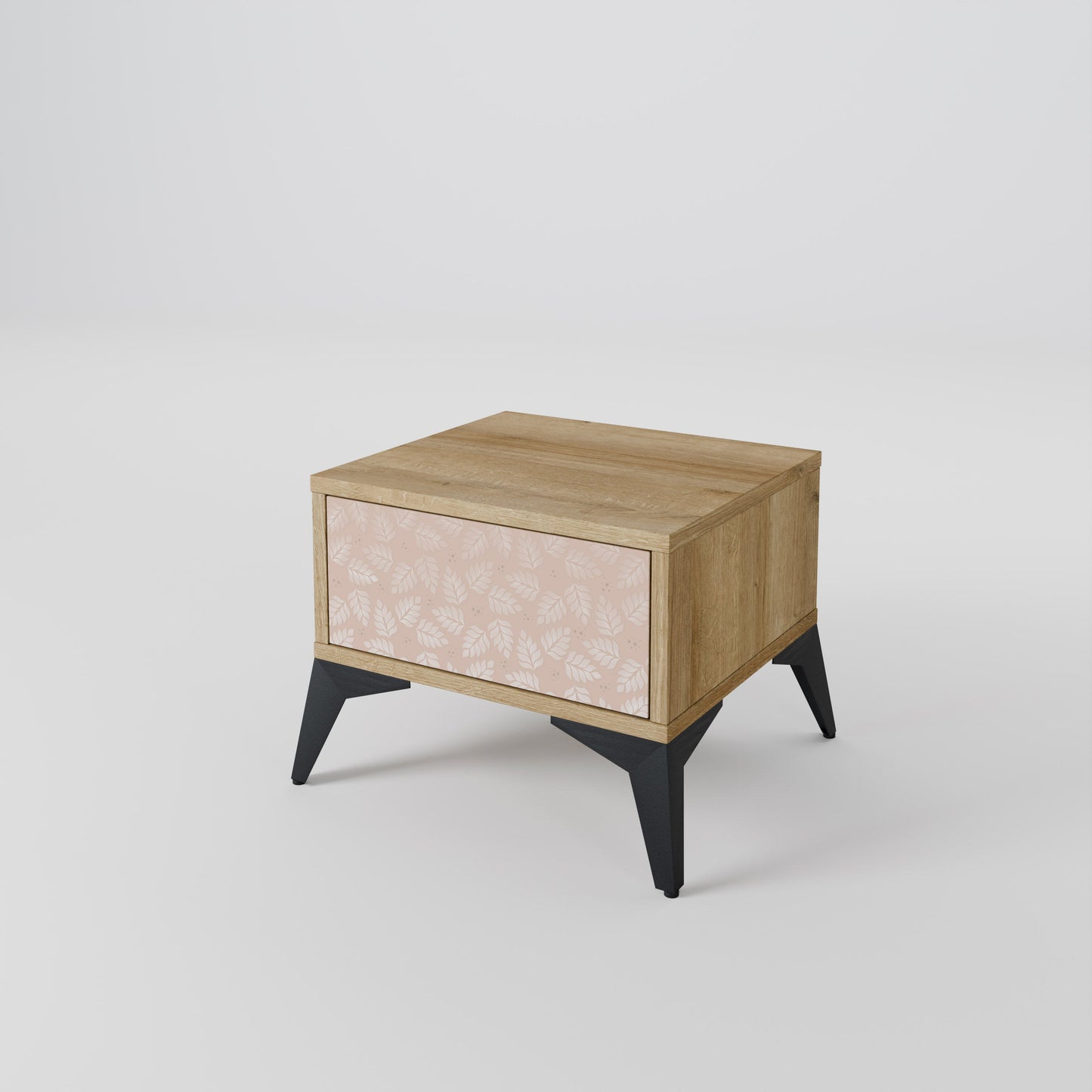 Comodino LEAVES ON BEIGE effetto rovere
