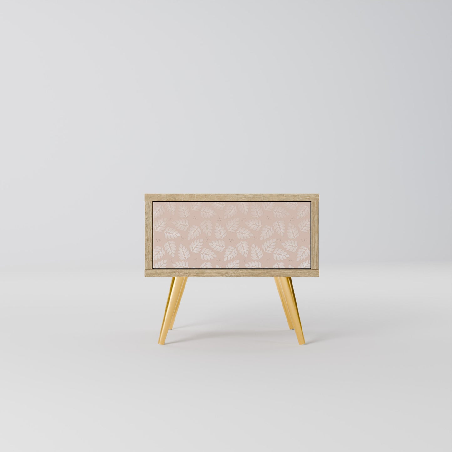 Comodino LEAVES ON BEIGE effetto rovere