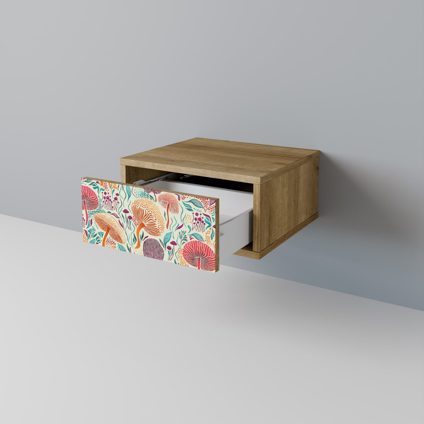 Comodino FUNGUS FANTASY in effetto rovere