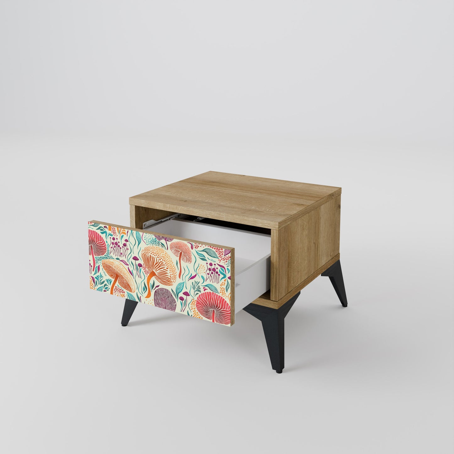 Comodino FUNGUS FANTASY in effetto rovere