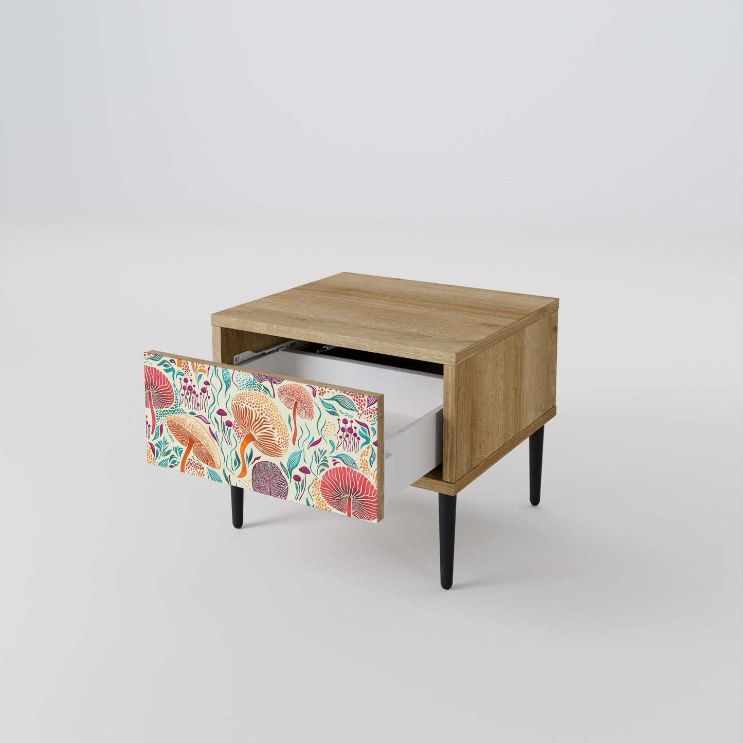 Comodino FUNGUS FANTASY in effetto rovere