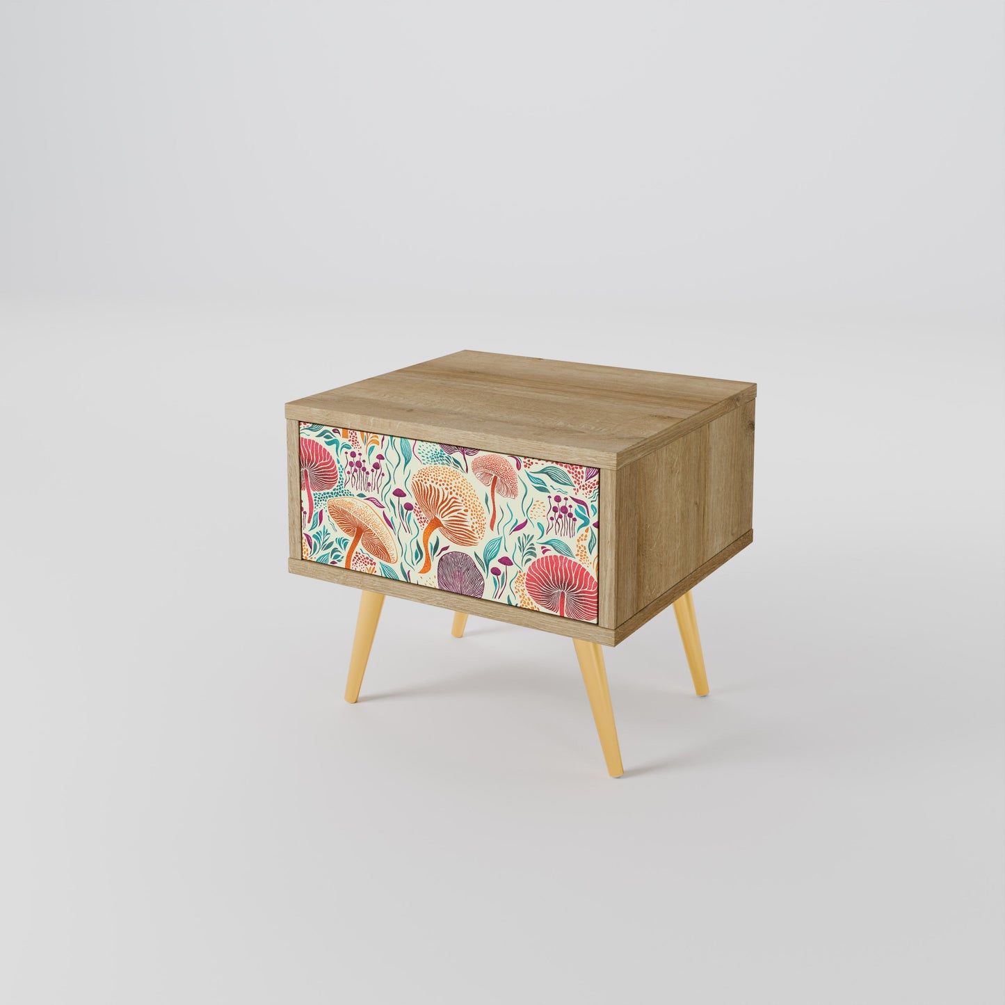 Comodino FUNGUS FANTASY in effetto rovere