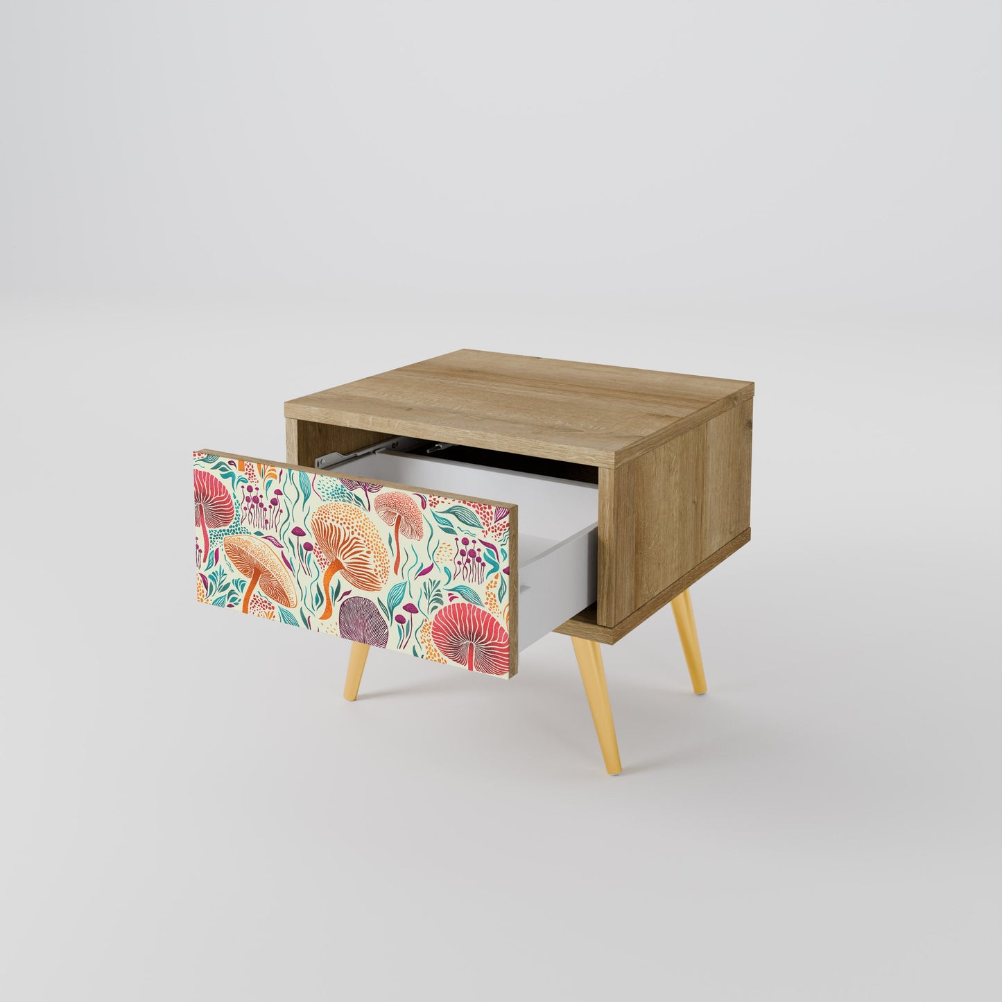 Comodino FUNGUS FANTASY in effetto rovere