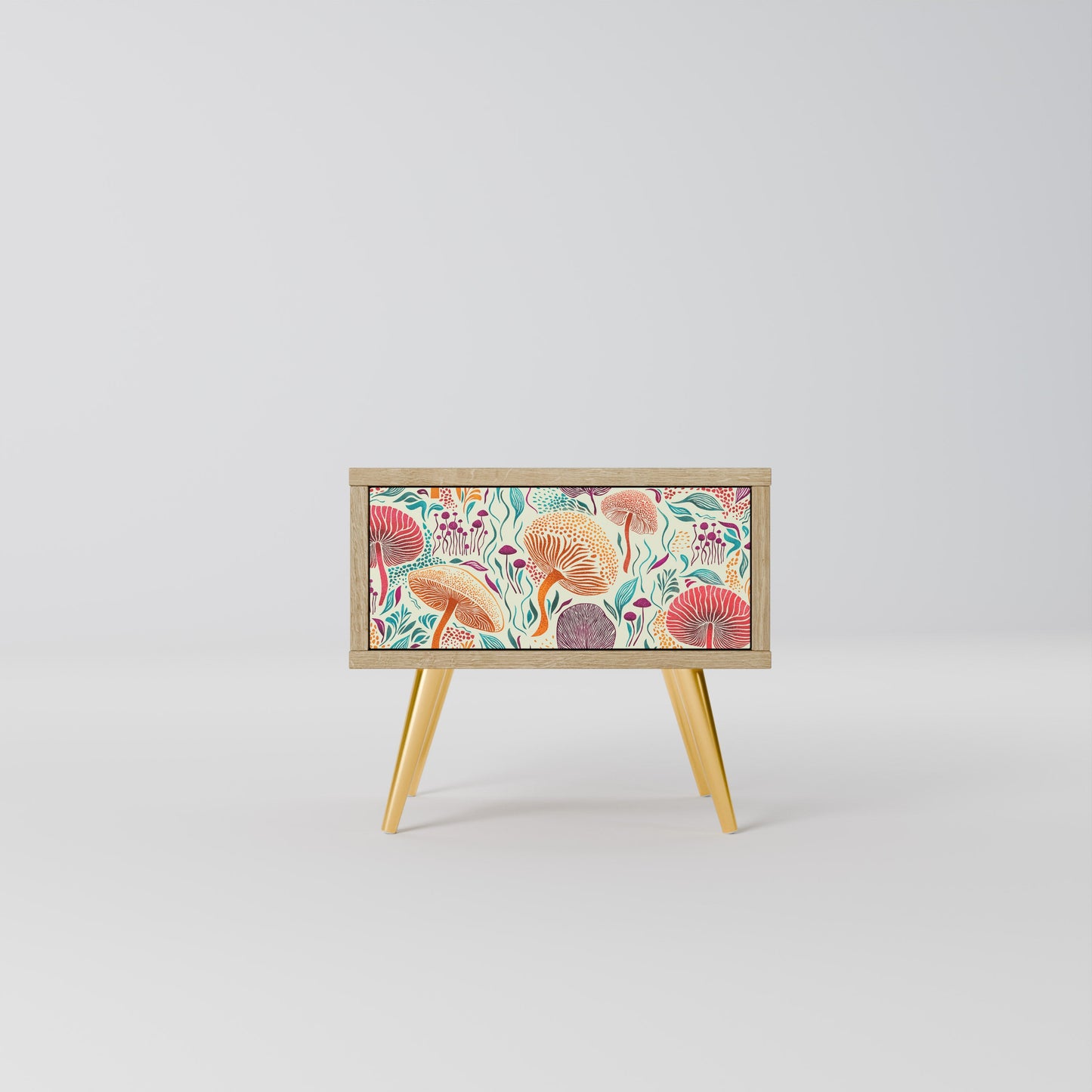 Comodino FUNGUS FANTASY in effetto rovere