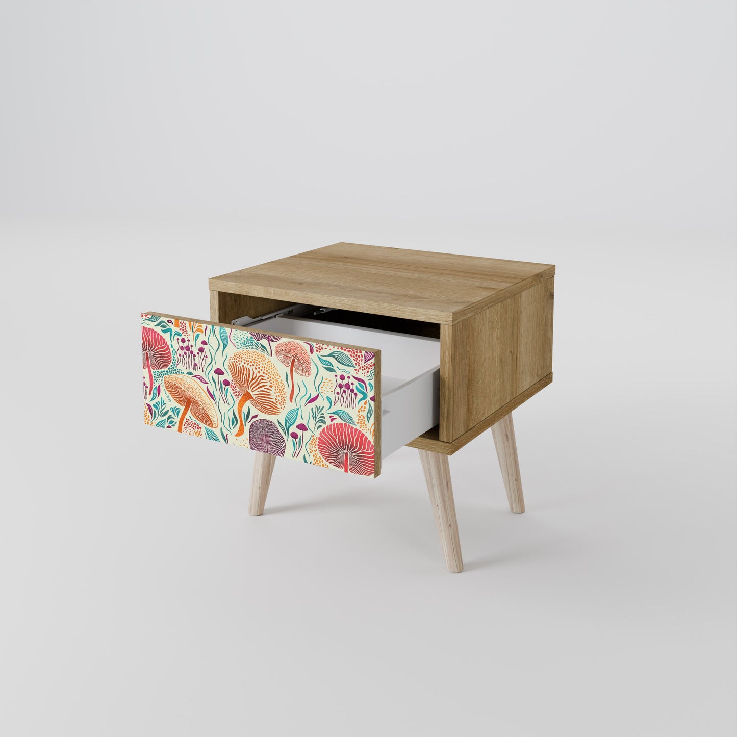 Comodino FUNGUS FANTASY in effetto rovere