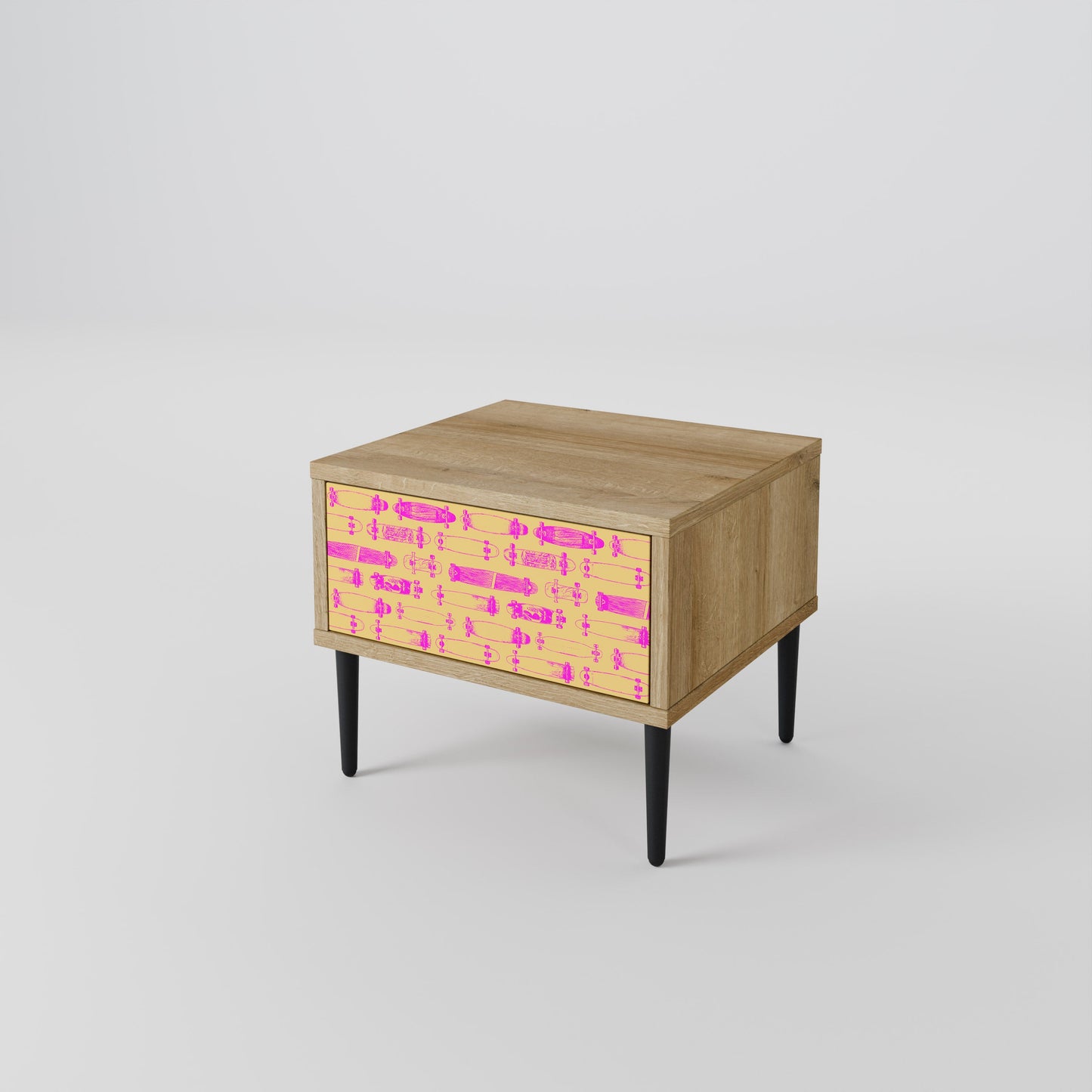 Comodino SKATEBOARD ARTISTRY in effetto rovere