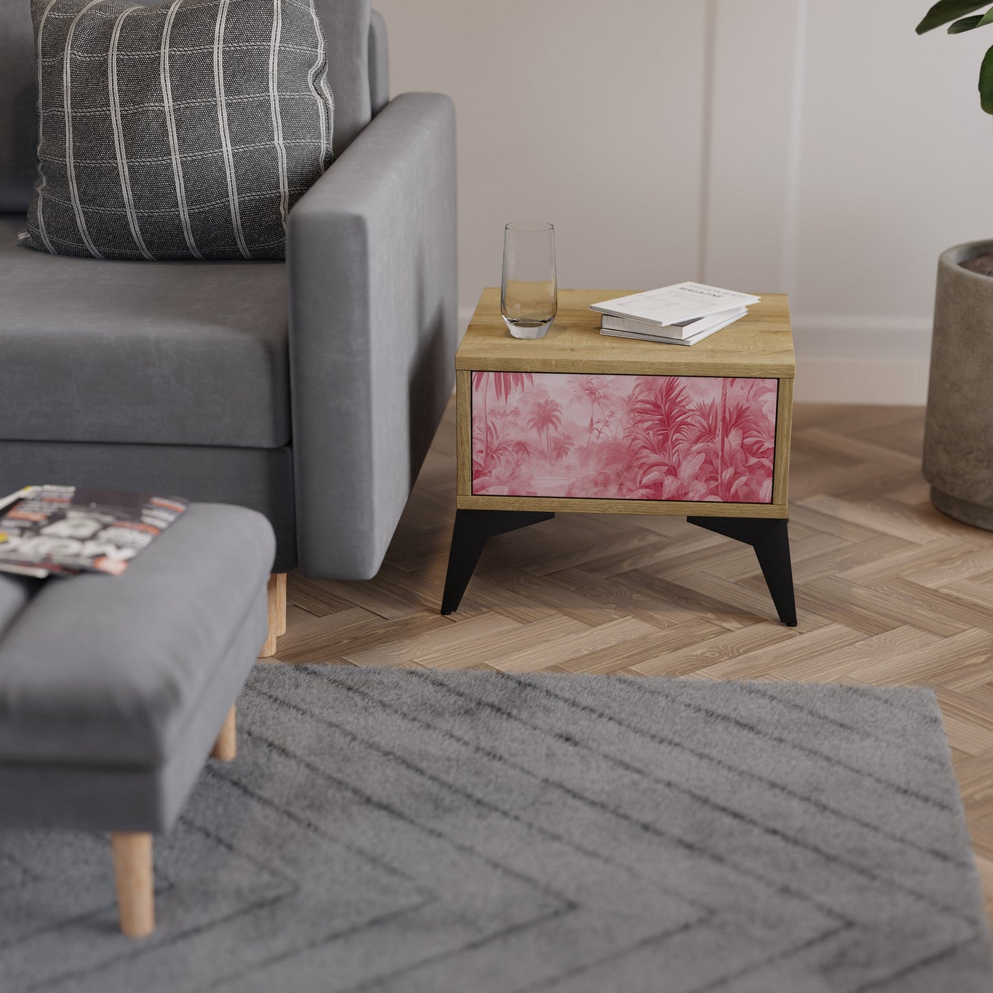Comodino SWEET TROPICS effetto rovere