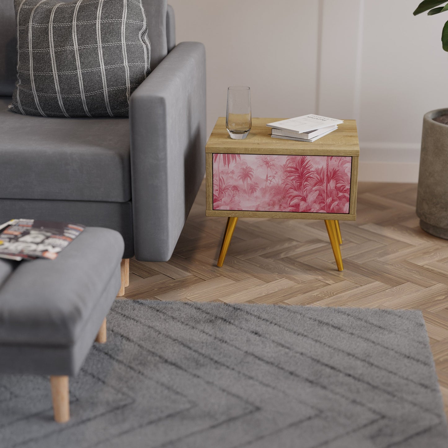 Comodino SWEET TROPICS effetto rovere