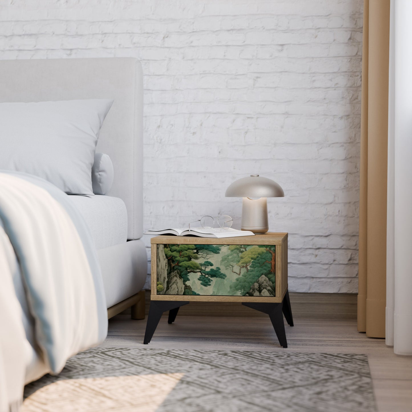 Comodino VERDURE ABYSS in effetto rovere