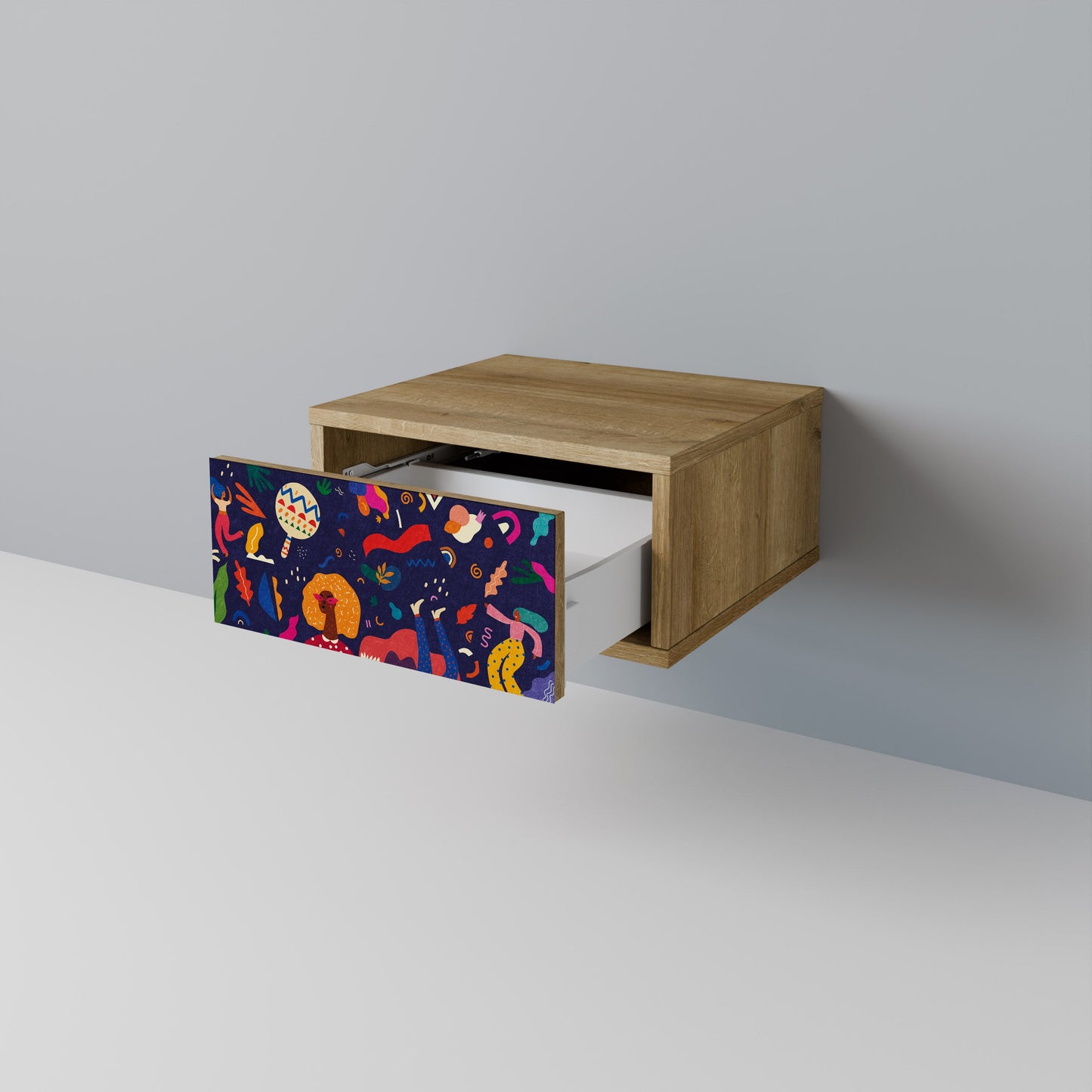 Comodino FESTIVE PLEASURES in effetto rovere