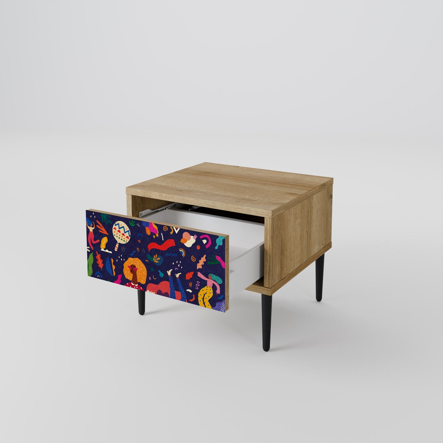 Comodino FESTIVE PLEASURES in effetto rovere