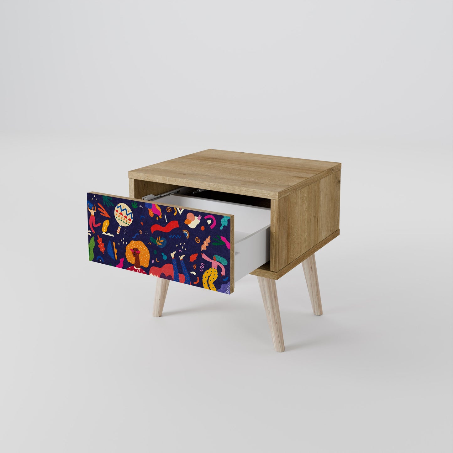 Comodino FESTIVE PLEASURES in effetto rovere