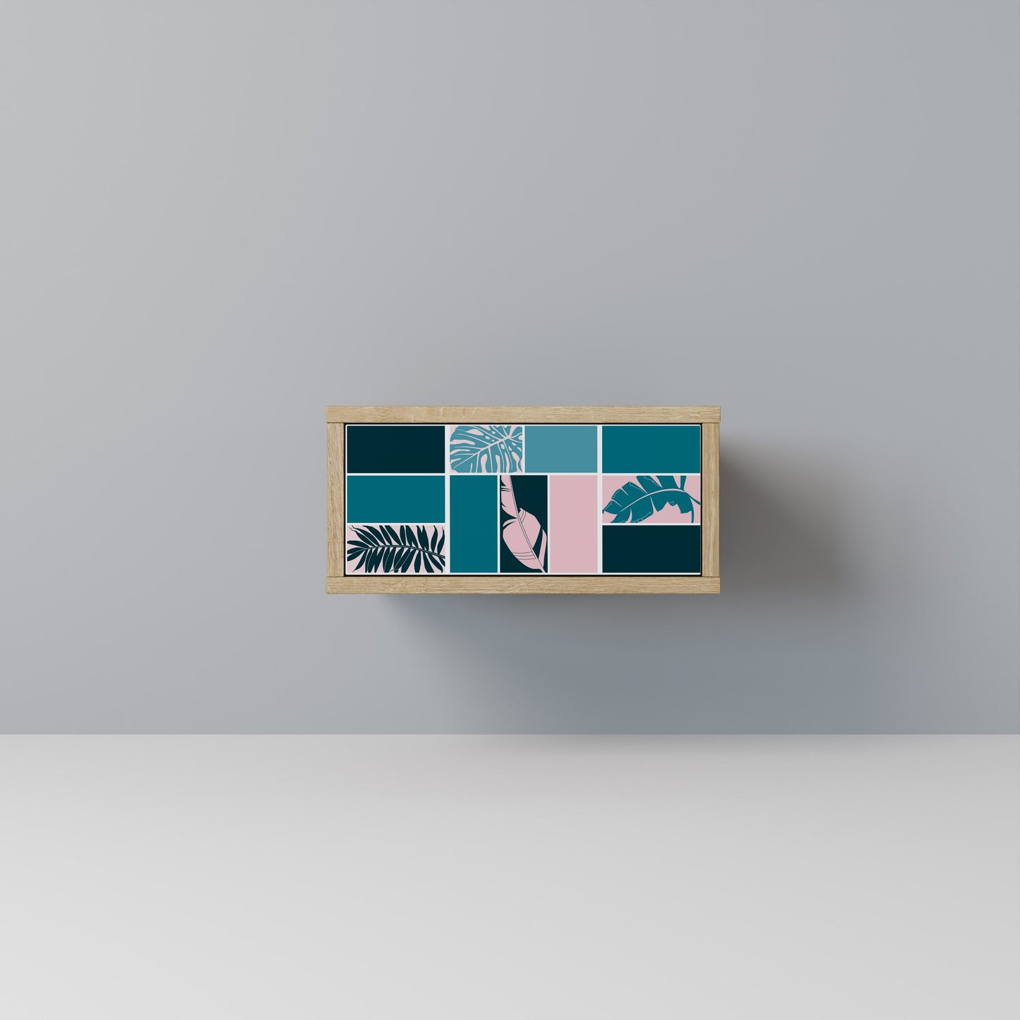 COMBINAZIONE DI FORME Comodino in effetto rovere