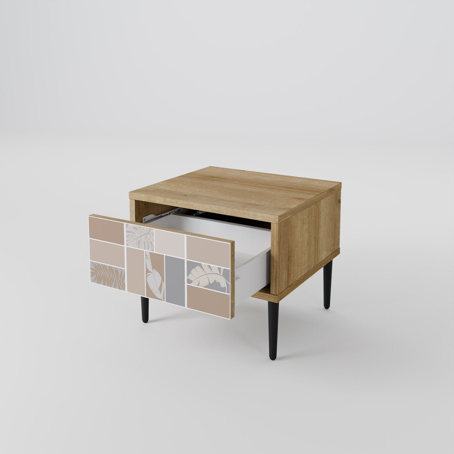 Comodino TROPICAL SHAPES in effetto rovere