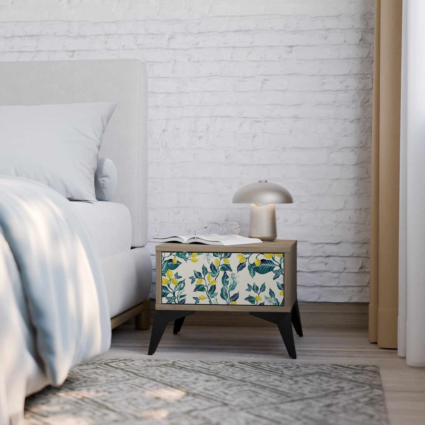 LEMON TREE Nightstand in Oak Effect