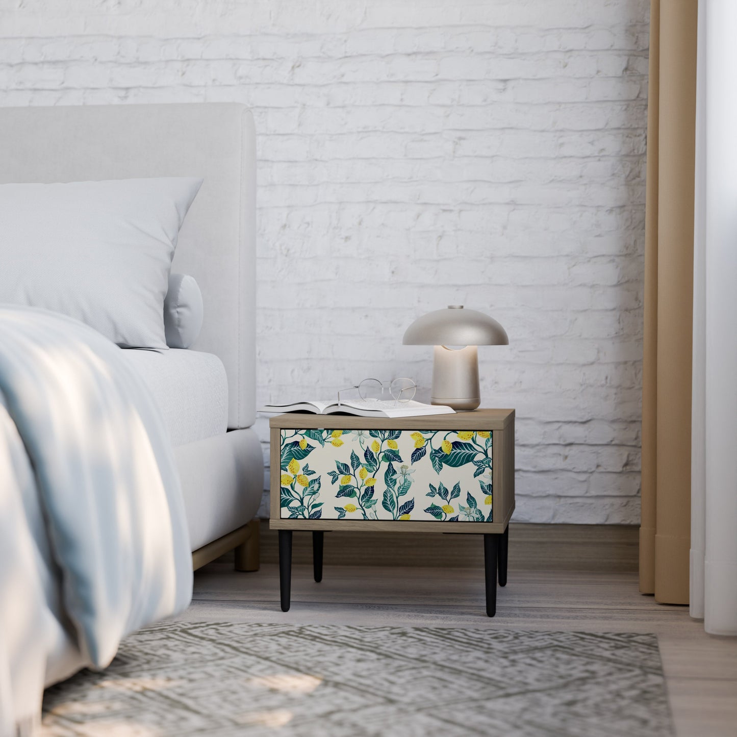 LEMON TREE Nightstand in Oak Effect