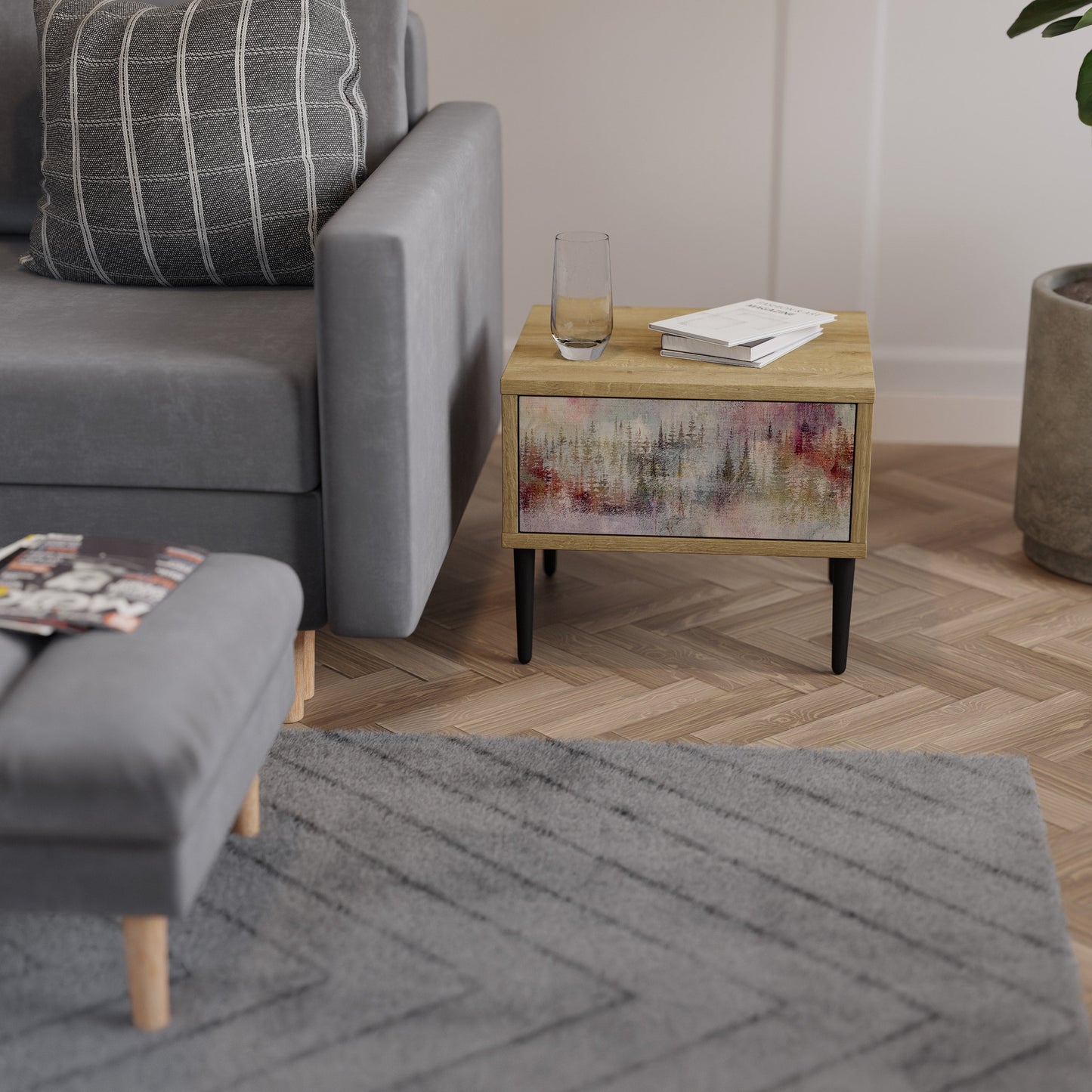 Comodino VEILED SUMMIT effetto rovere