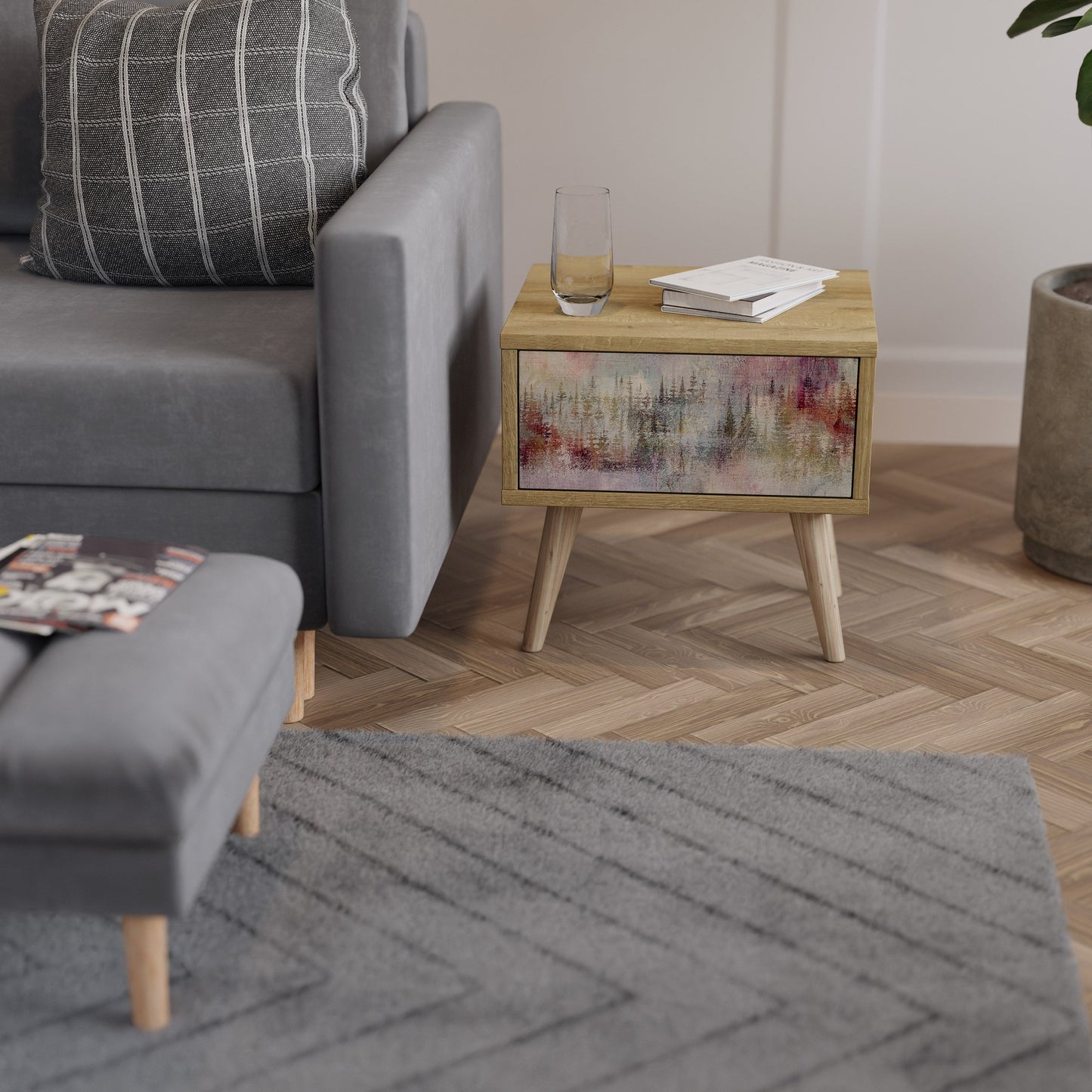 Comodino VEILED SUMMIT effetto rovere