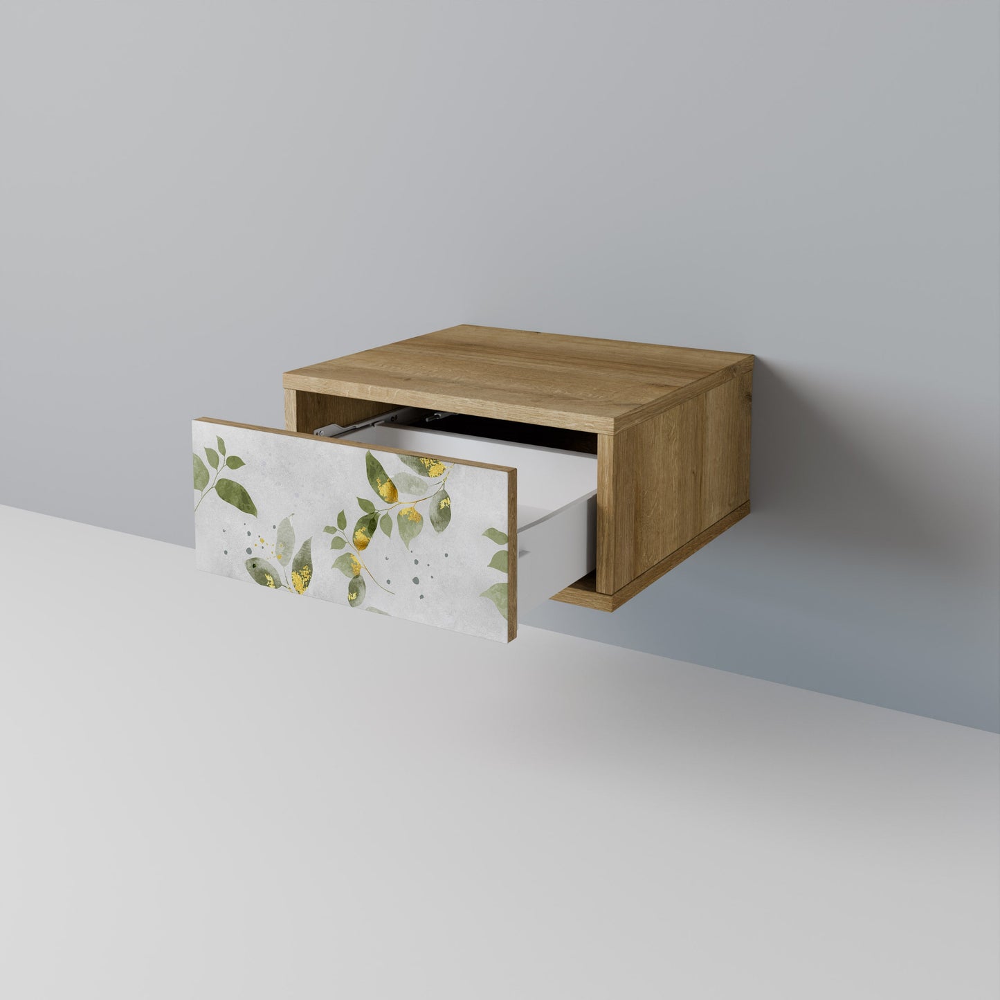 Comodino ELEGANT BOTANICS in effetto rovere